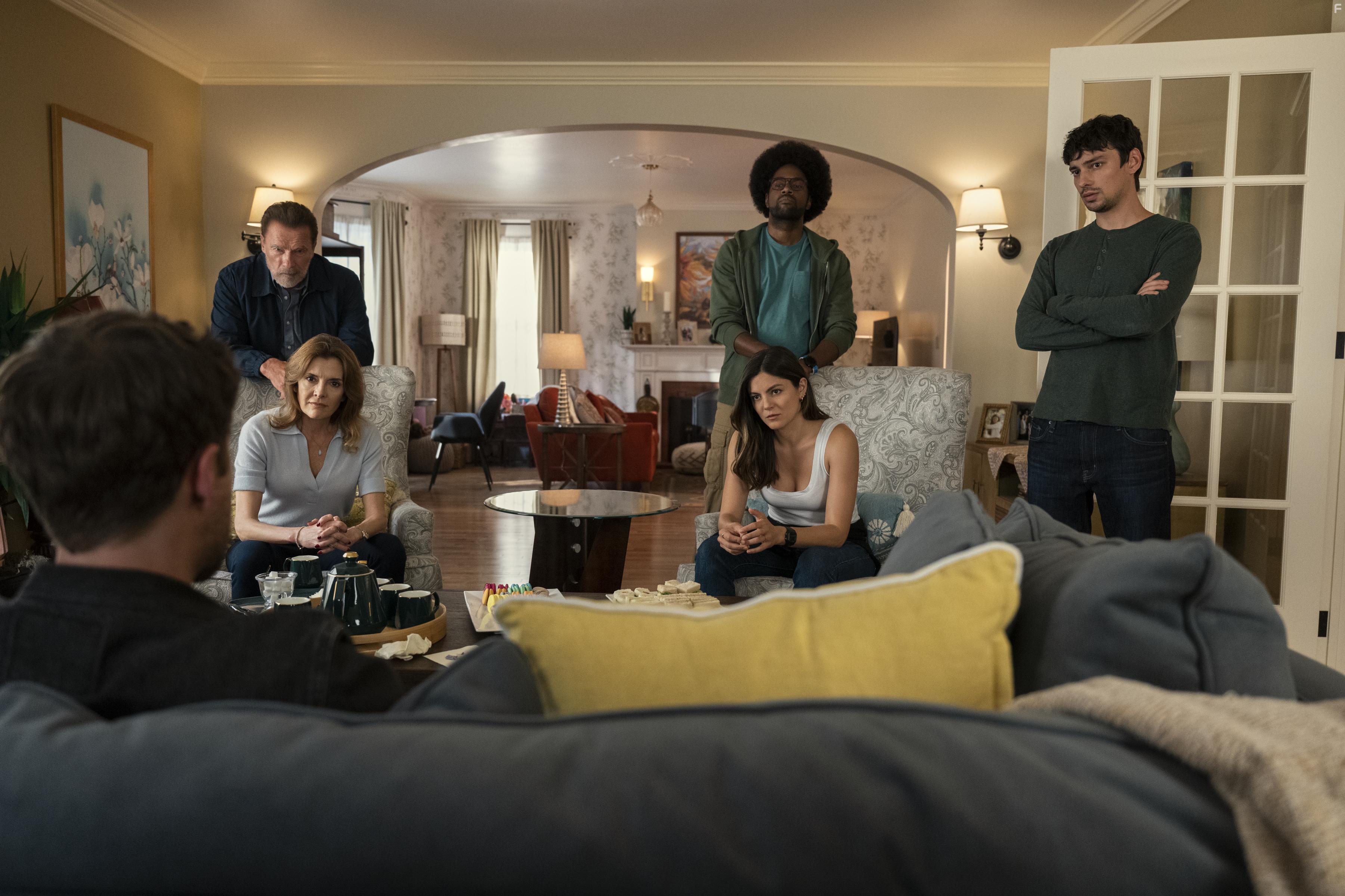 Arnold Schwarzenegger, Fabiana Udenio, Devon Bostick, Monica Barbaro, and Milan Carter in Fubar (2023)