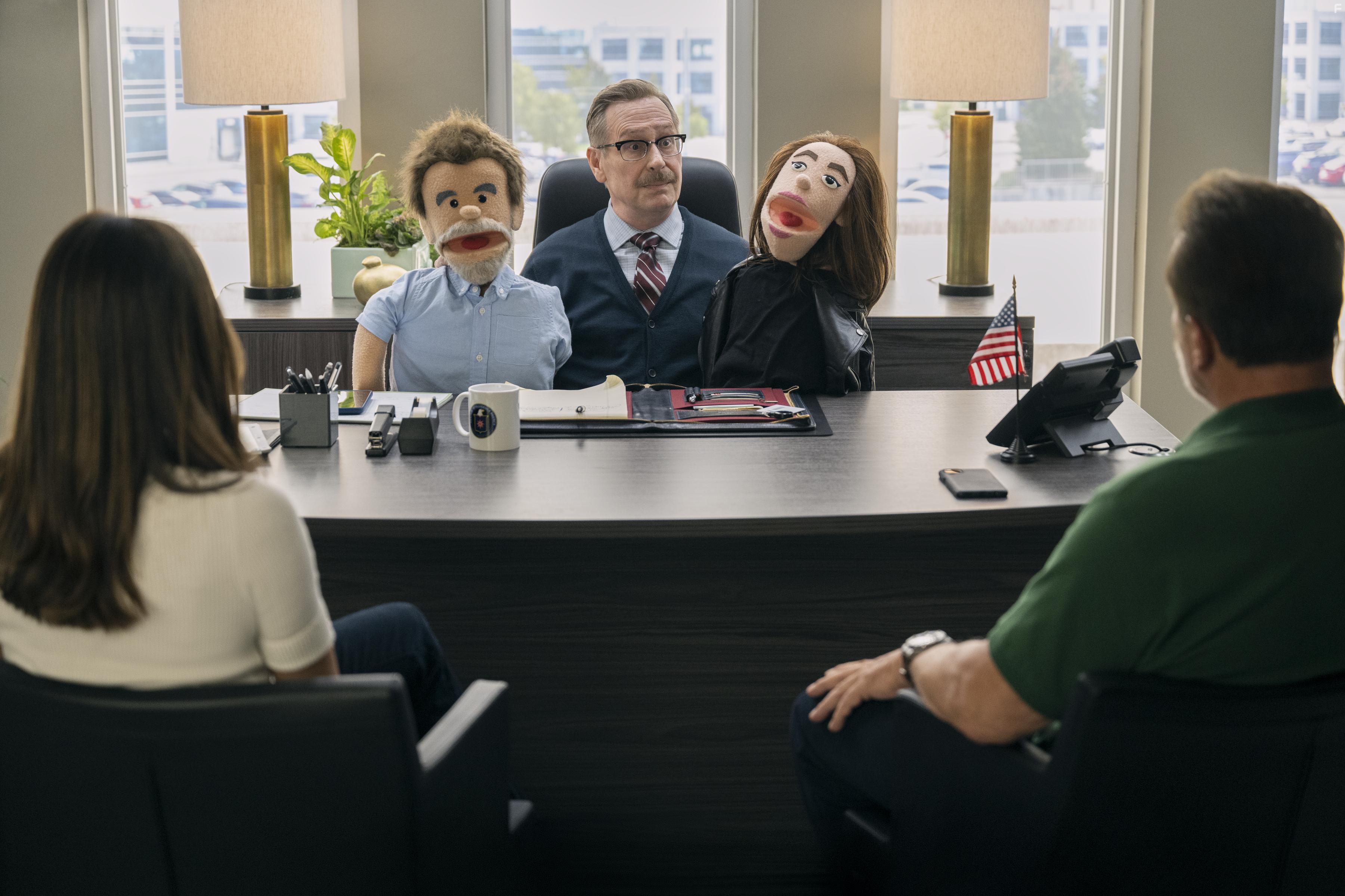 Arnold Schwarzenegger, Scott Thompson, and Monica Barbaro in Fubar (2023)