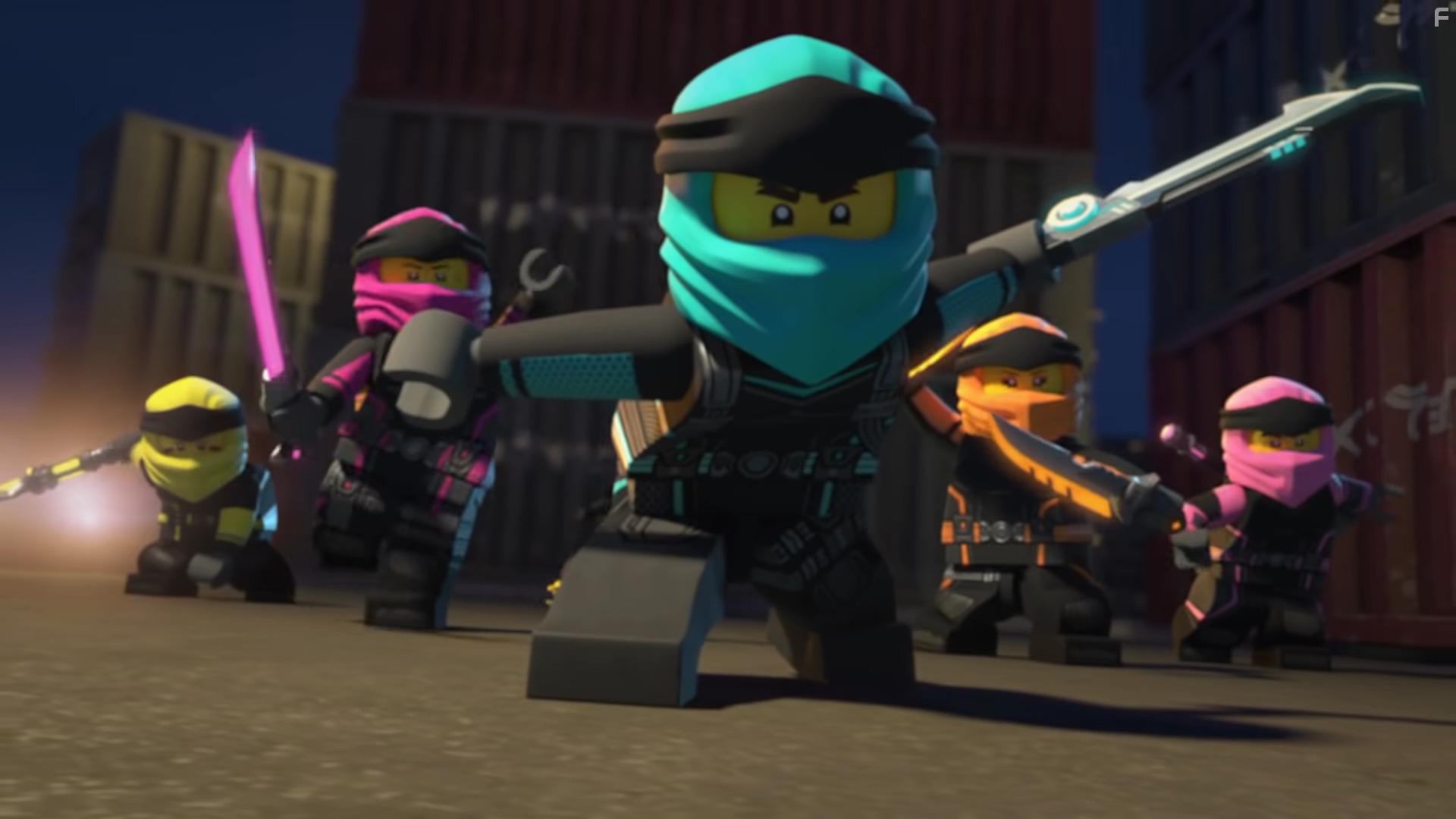 Kelly Sheridan, Michael Adamthwaite, Ryan Beil, and Travis Turner in Ninjago (2019)