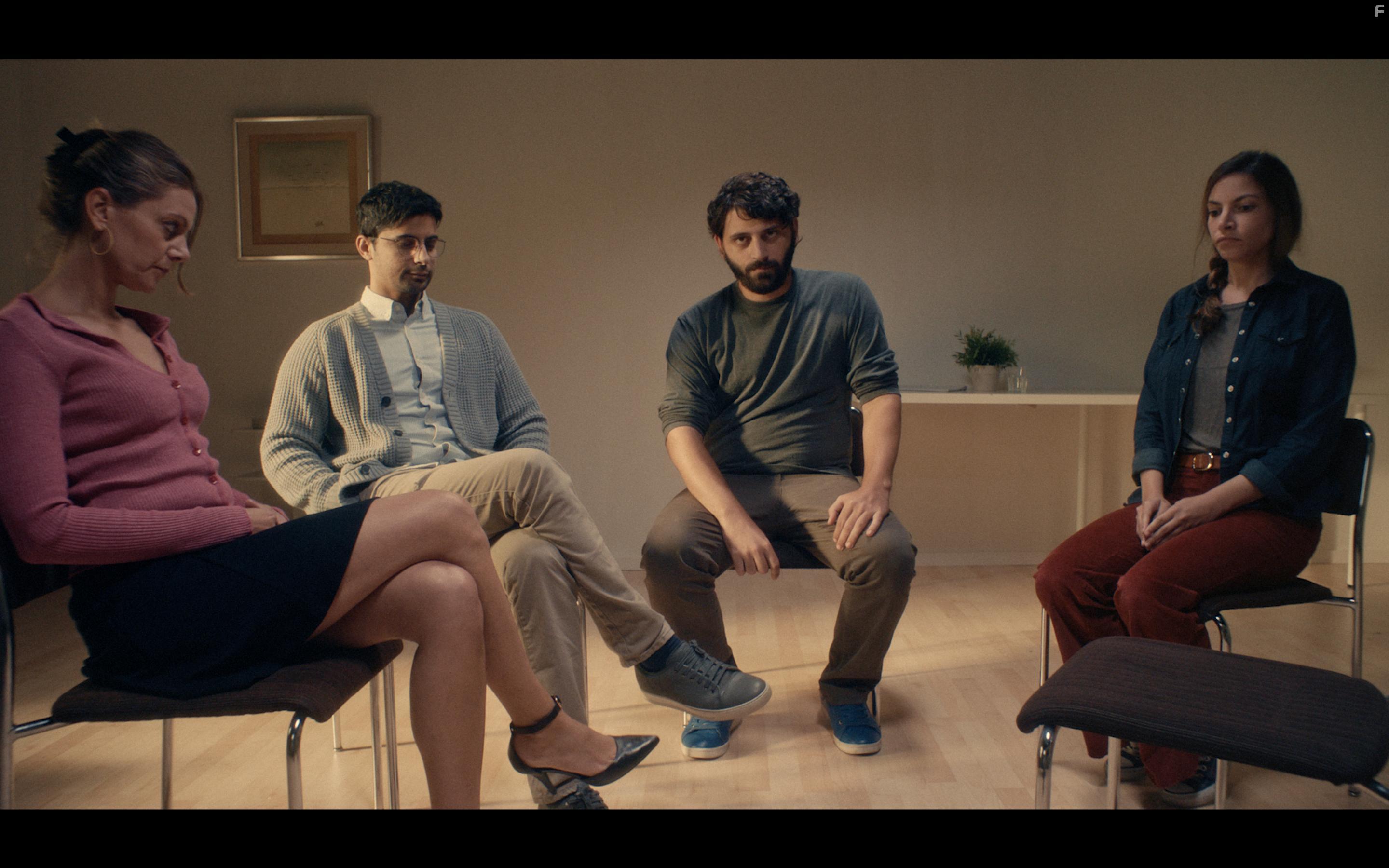 Maria Karpathakis, Sandro Khafor, Natalie Katsarou, and Georgandreas Kalaritis in Support Group Olympus (2021)