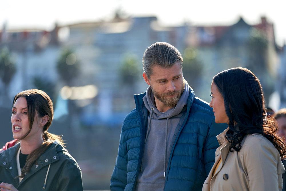 Luke Mitchell, Amy Louise Pemberton, and Heather Hemmens in A Pinch of Portugal (2023)