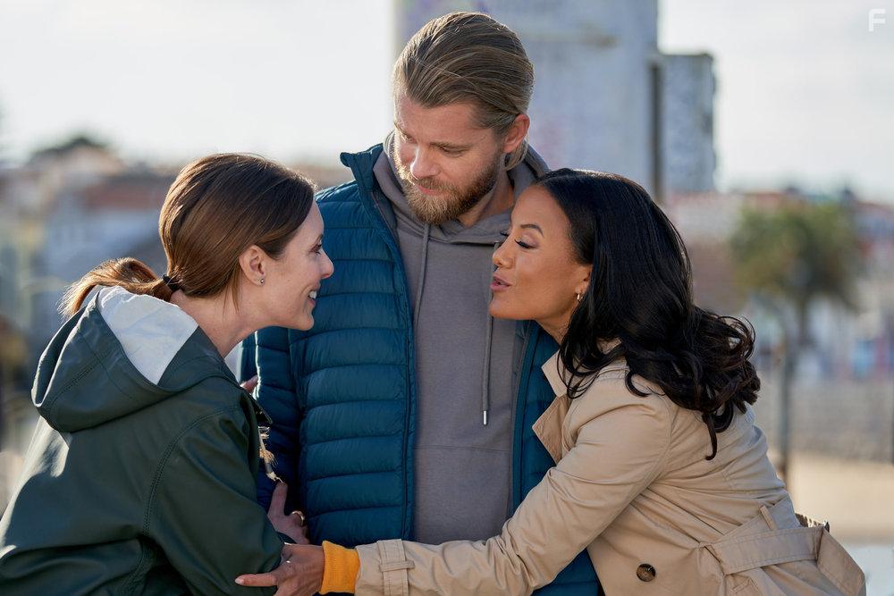 Luke Mitchell, Amy Louise Pemberton, and Heather Hemmens in A Pinch of Portugal (2023)