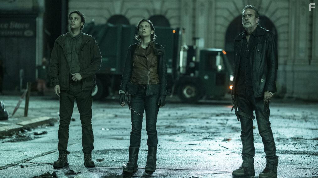 Jeffrey Dean Morgan, Trey Santiago-Hudson, and Lauren Cohan in The Walking Dead: Dead City (2023)