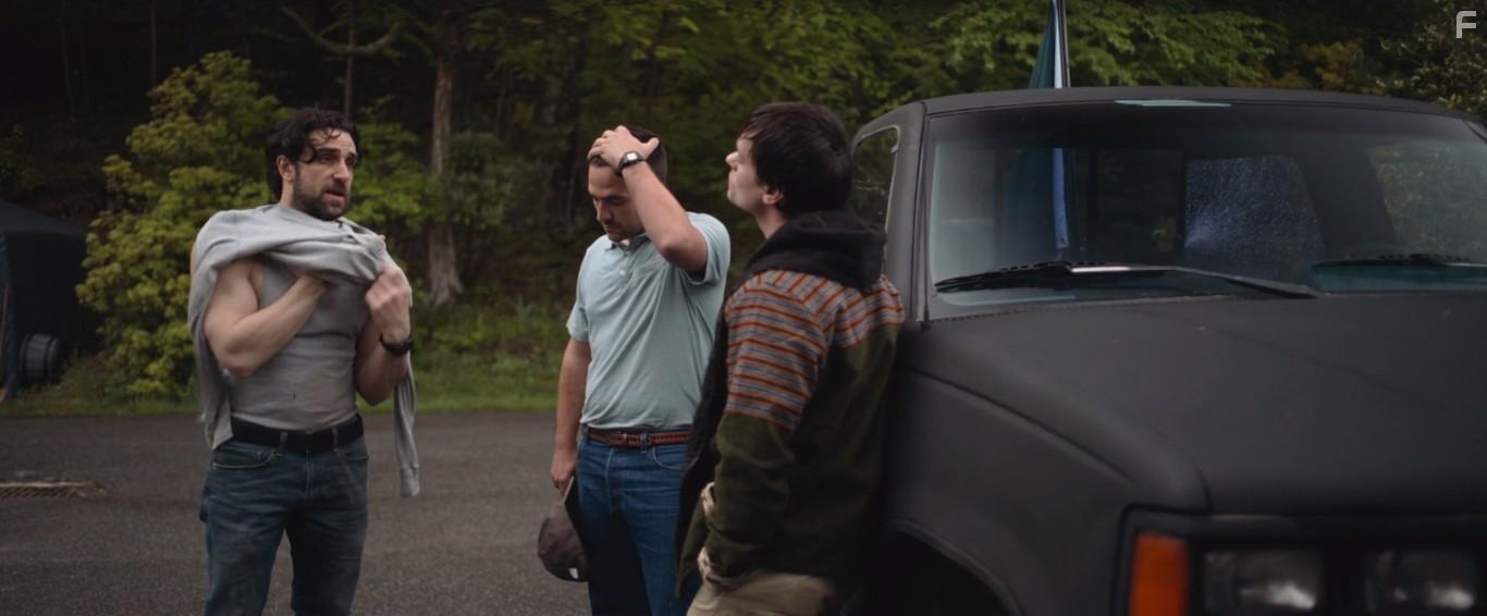 Michael Sirow, Matt Angel, and Aaron Dalla Villa in The Wrath of Becky (2023)