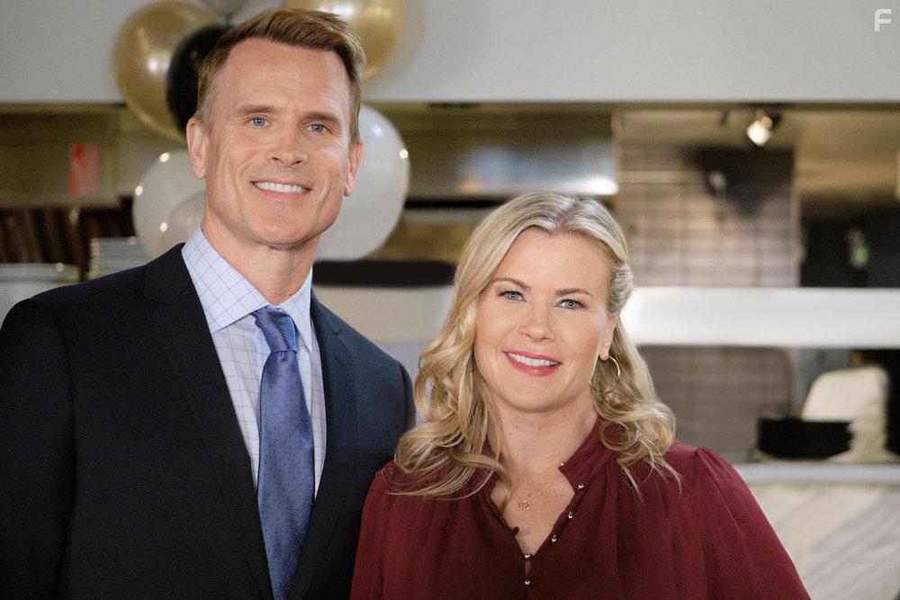 Gabriel Hogan and Alison Sweeney in Carrot Cake Murder: A Hannah Swensen Mysteries (2023)