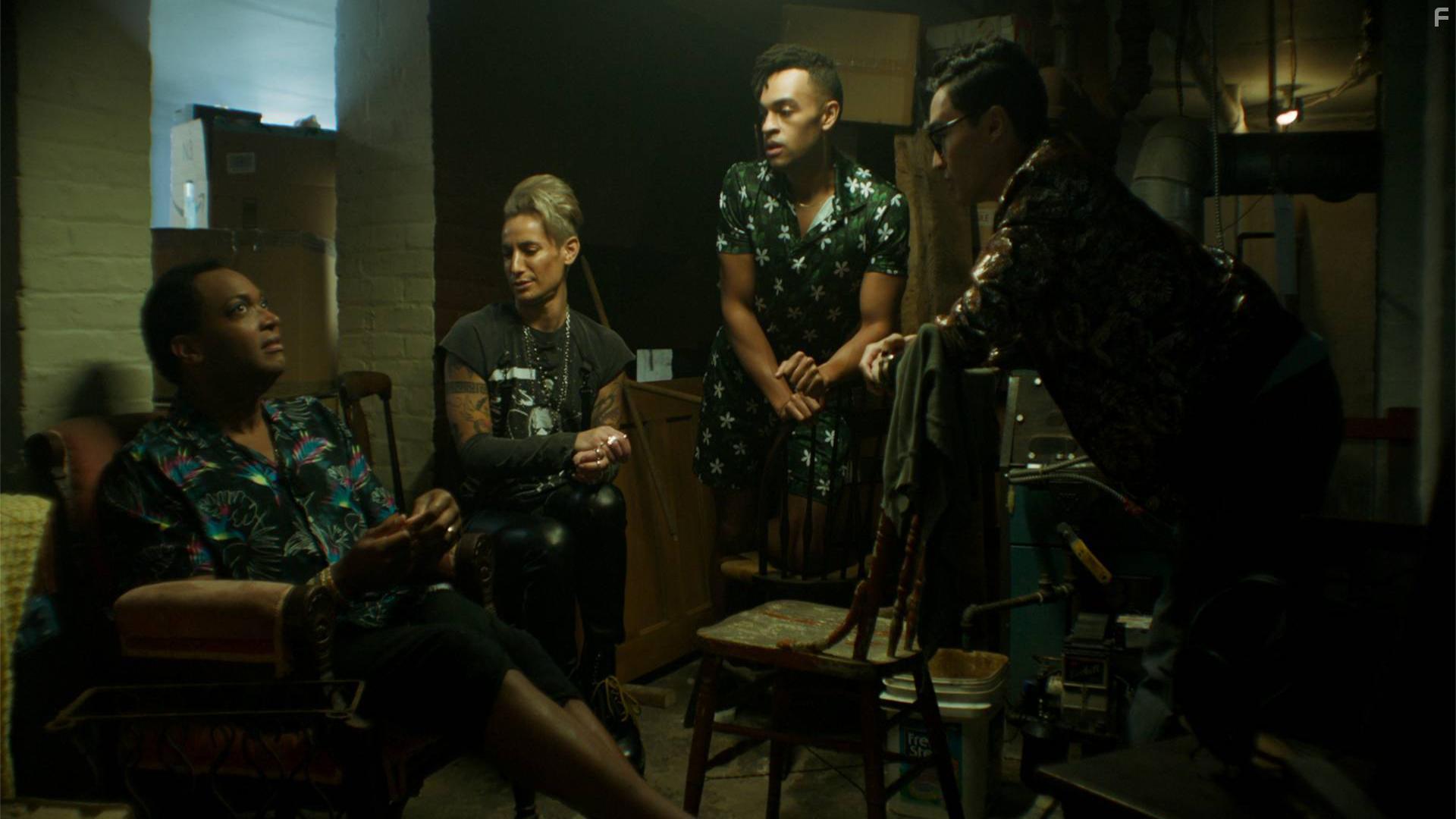 Travis Coles, Noah J. Ricketts, Troy Iwata, and Frankie Grande in Summoning Sylvia (2023)