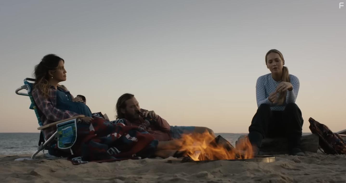 Jennifer Lawrence, Natalie Morales, and Scott MacArthur in No Hard Feelings (2023)