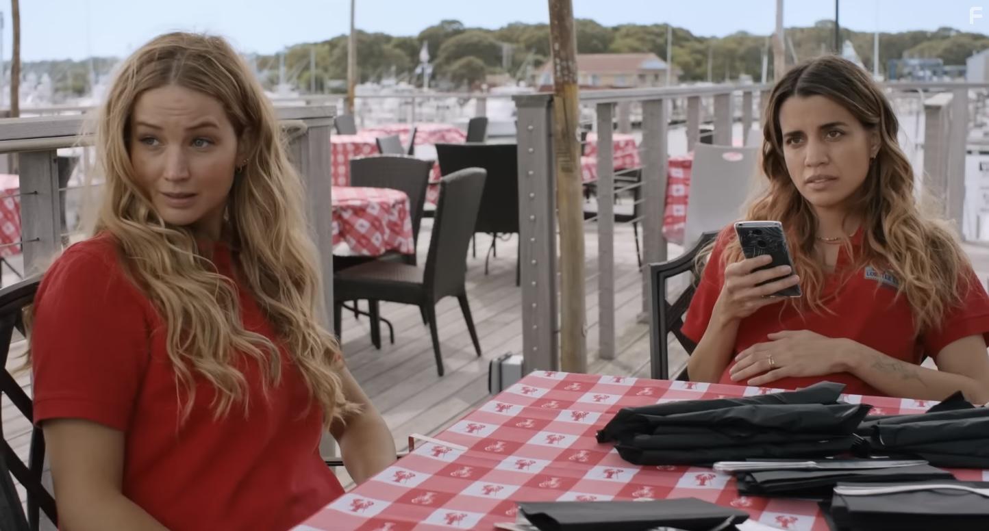Jennifer Lawrence and Natalie Morales in No Hard Feelings (2023)