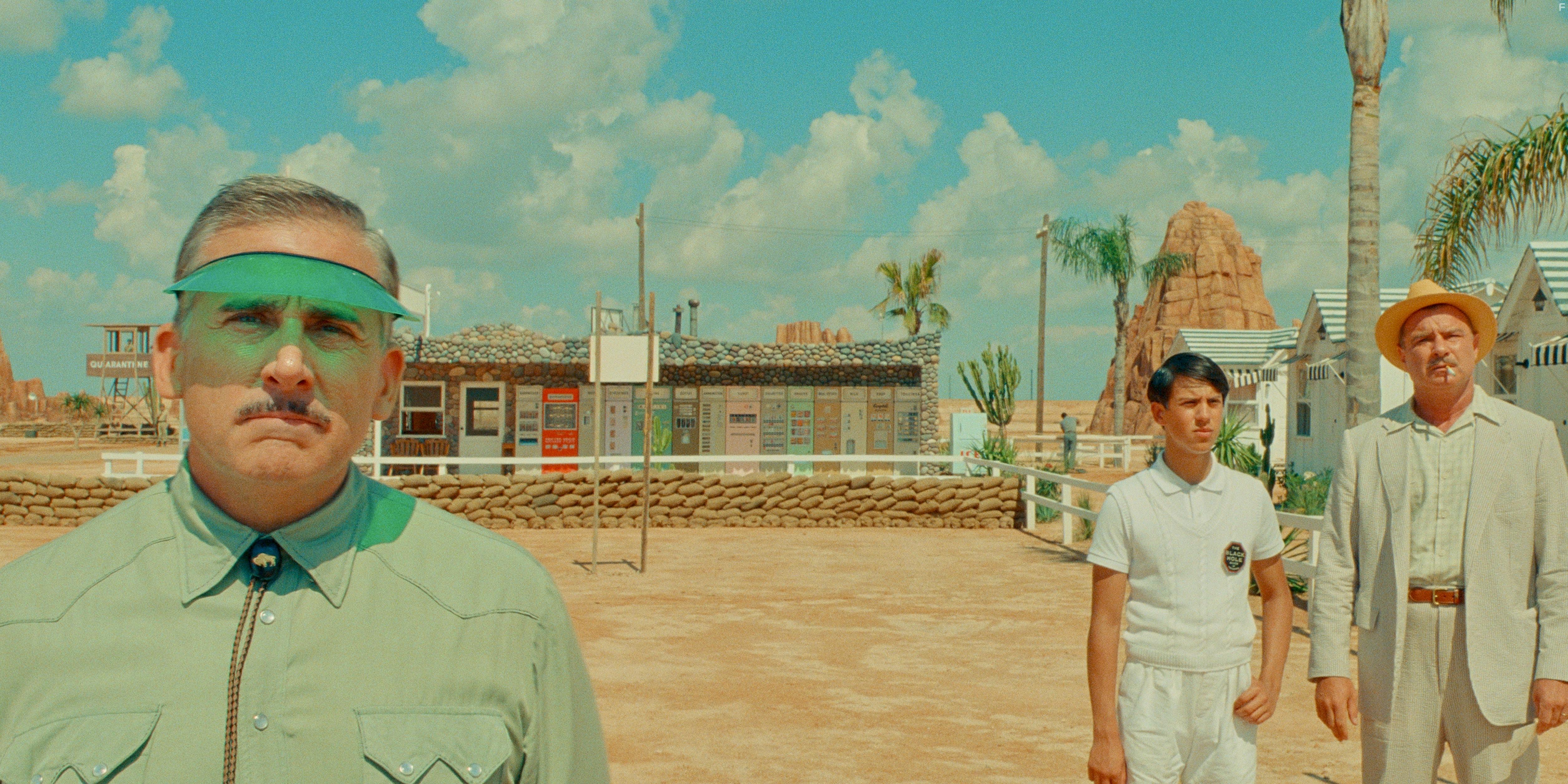 Liev Schreiber, Steve Carell, and Aristou Meehan in Asteroid City (2023)