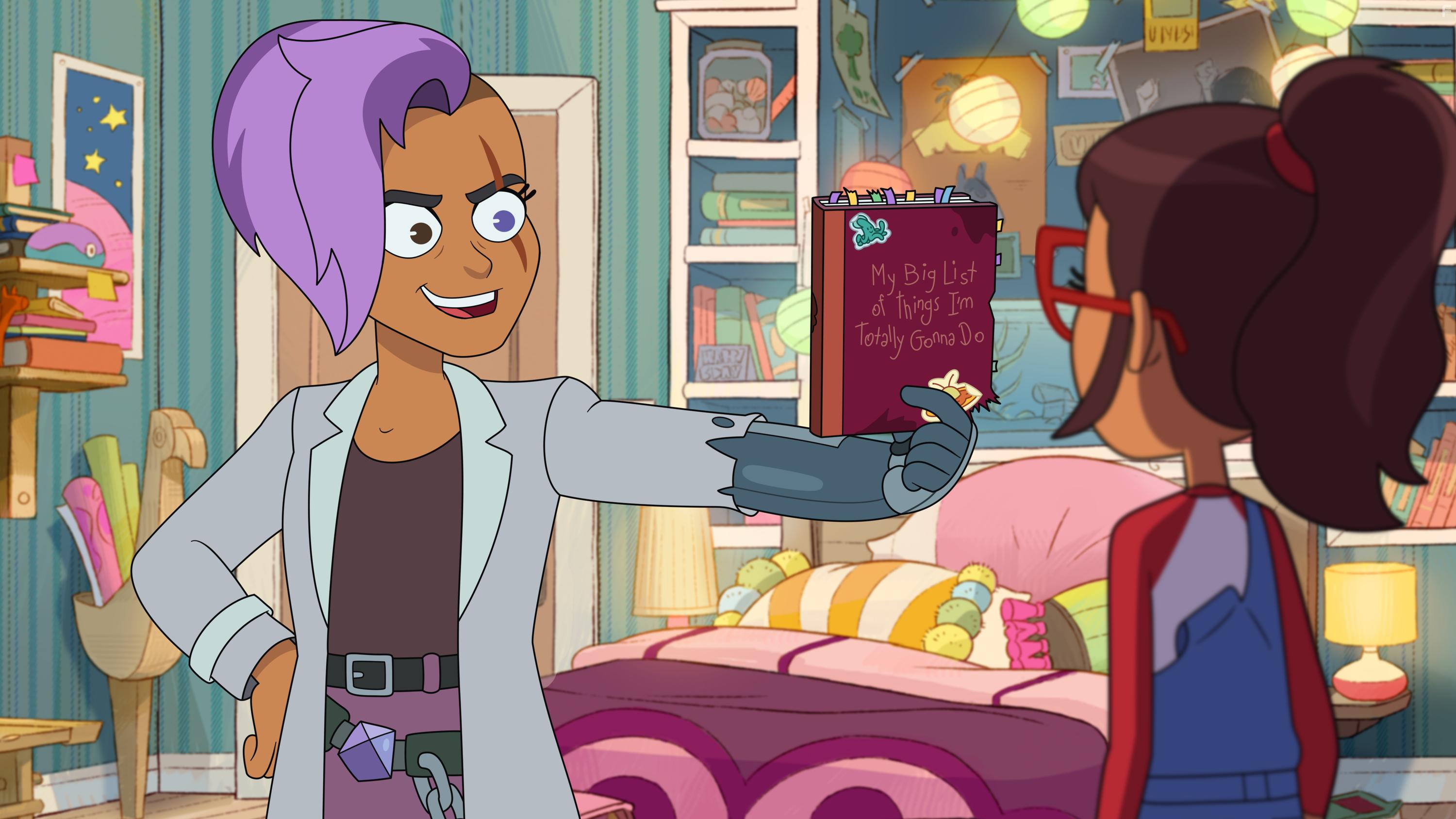 Sarah Chalke and Auli'i Cravalho in Hailey's on It! (2023)