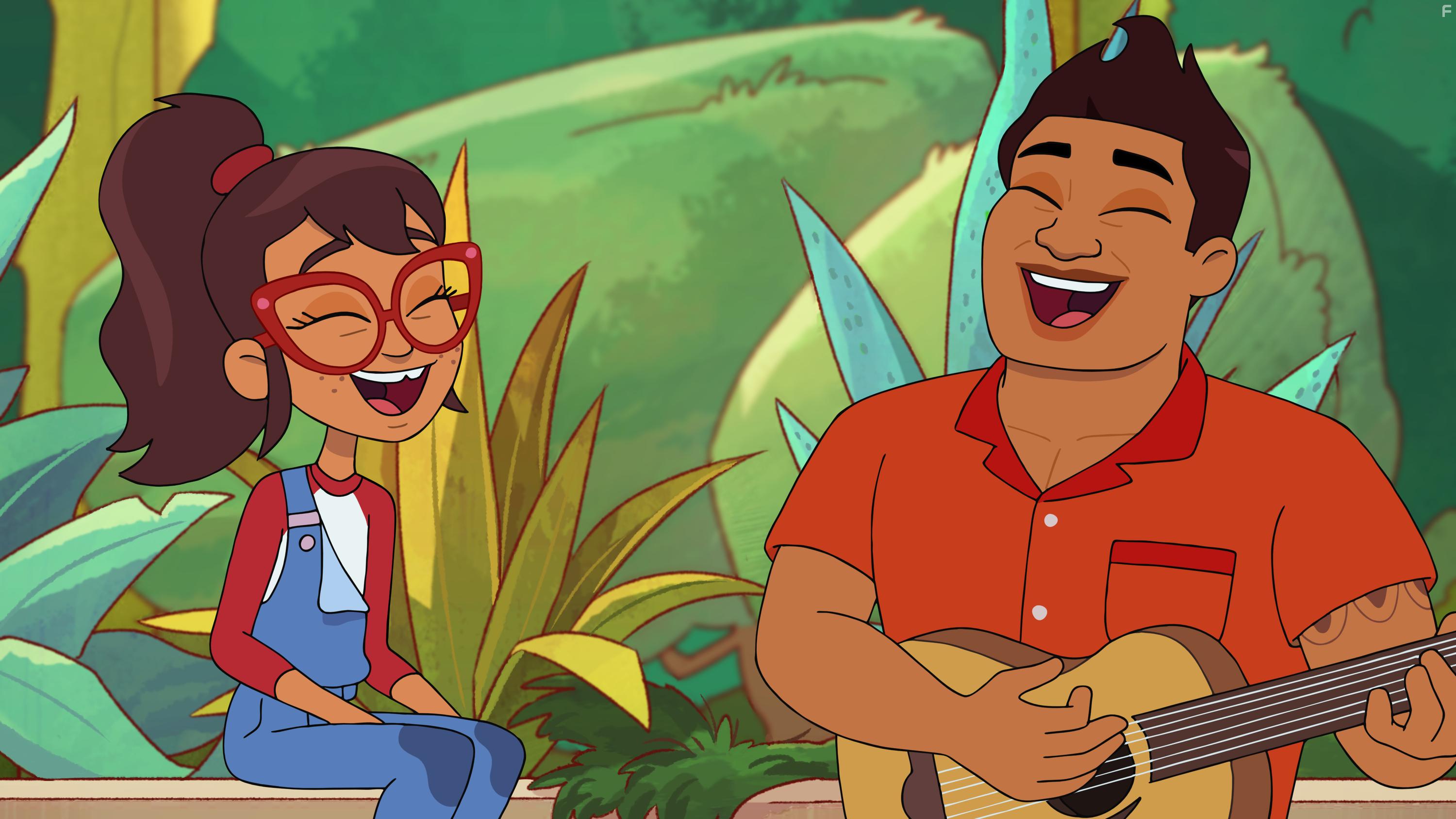 Cooper Andrews and Auli'i Cravalho in Hailey's on It! (2023)