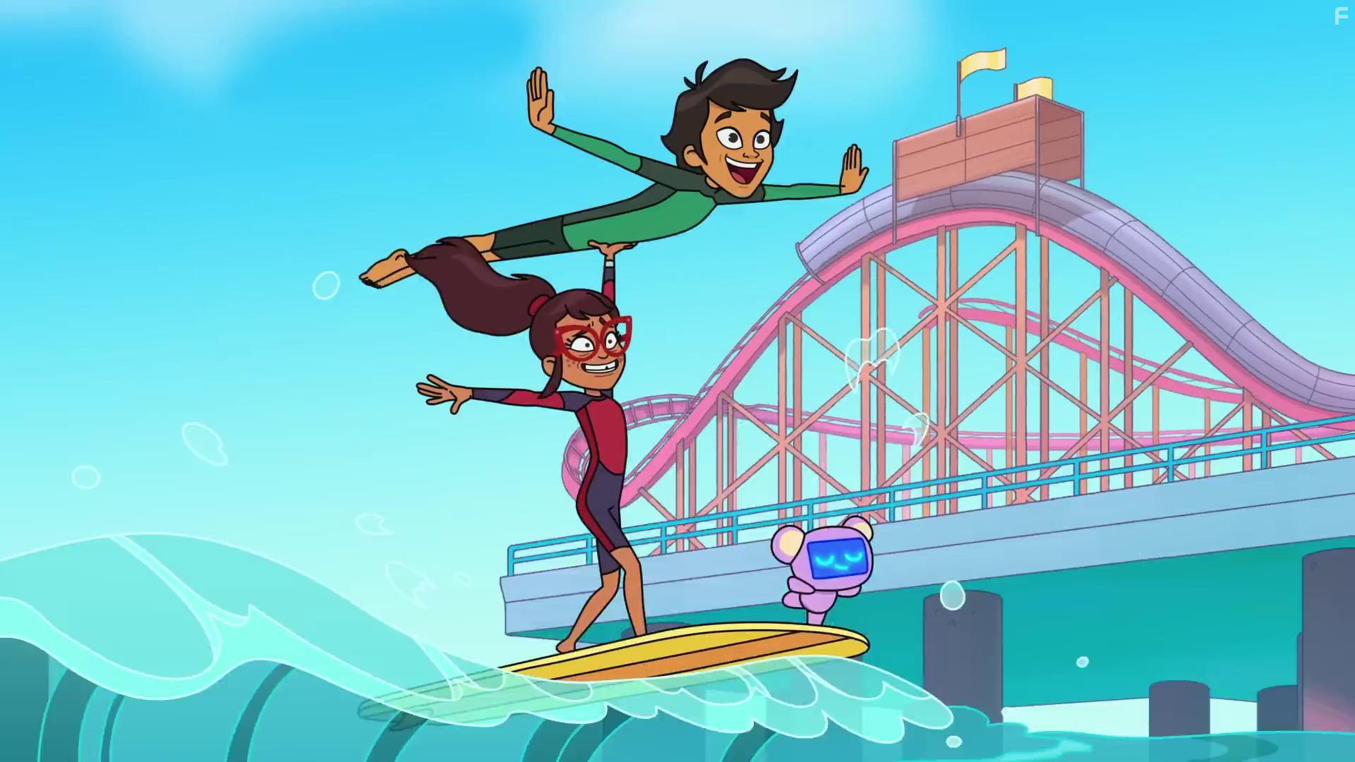 Manny Jacinto and Auli'i Cravalho in Hailey's on It! (2023)