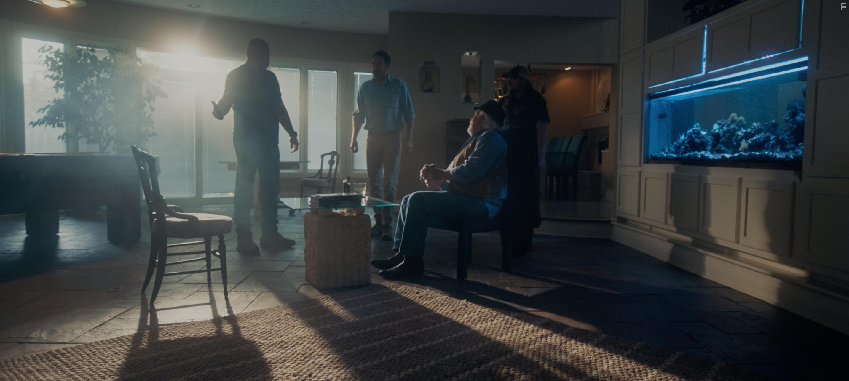 David Dwyer, Will Hawkes, Jason Benjamin, and Lewis Wright in Devil's Hollow (2023)