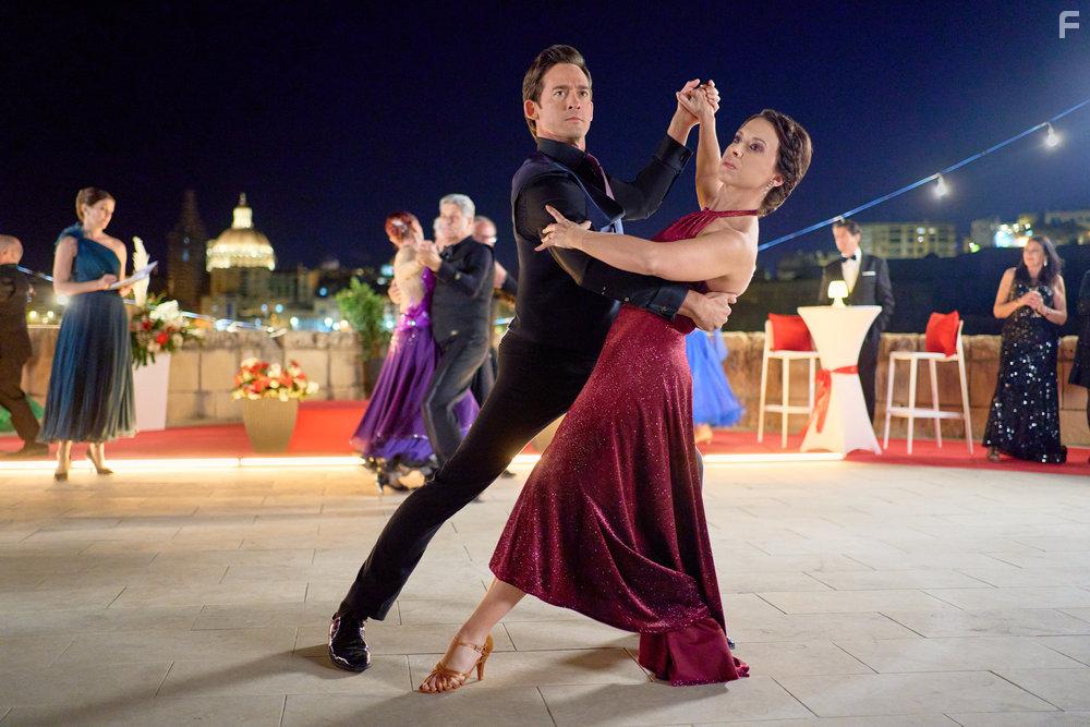 Lacey Chabert, Will Kemp, and Natasa Babic in The Dancing Detective: A Deadly Tango (2023)