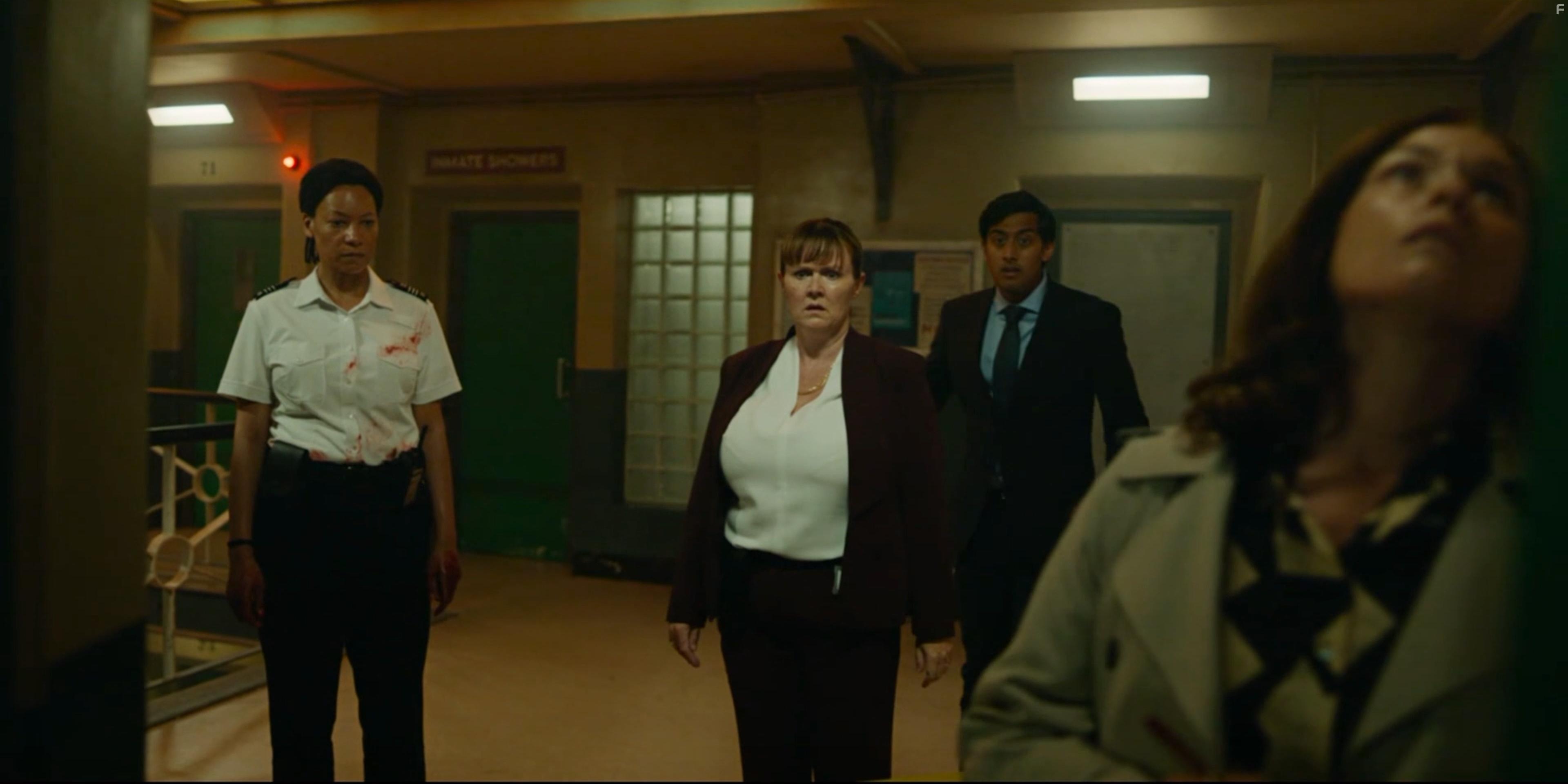 Nina Sosanya, Marianne McIvor, and Karan Gill in Screw (2022)