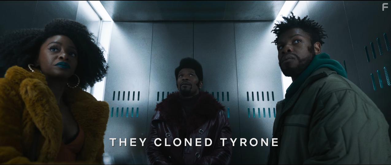 Jamie Foxx, Teyonah Parris, and John Boyega in They Cloned Tyrone (2023)