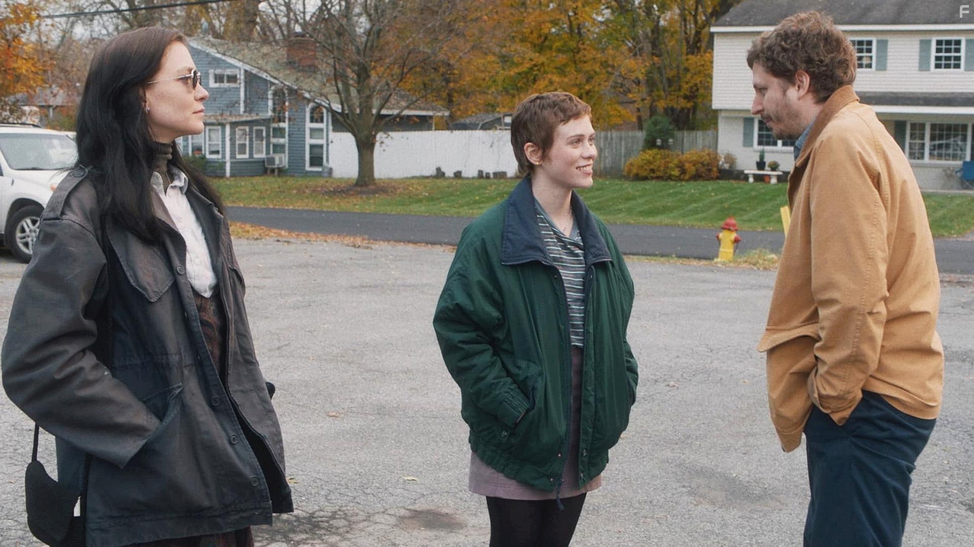 Michael Cera, Hannah Gross, and Sophia Lillis in The Adults (2023)