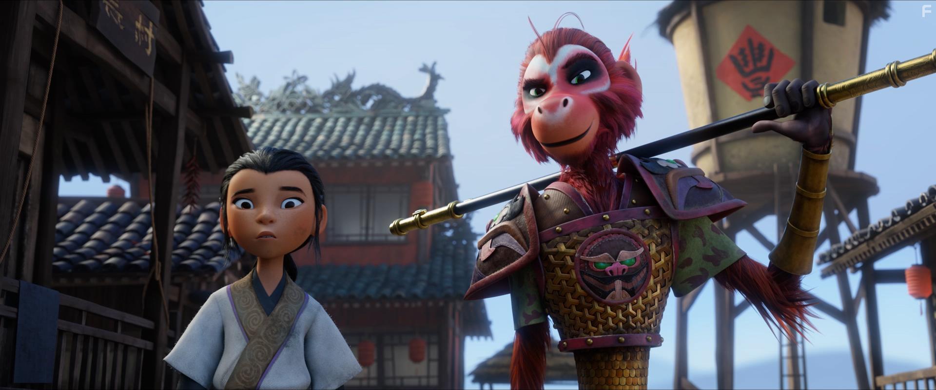 Jolie Hoang-Rappaport and Jimmy O. Yang in The Monkey King (2023)