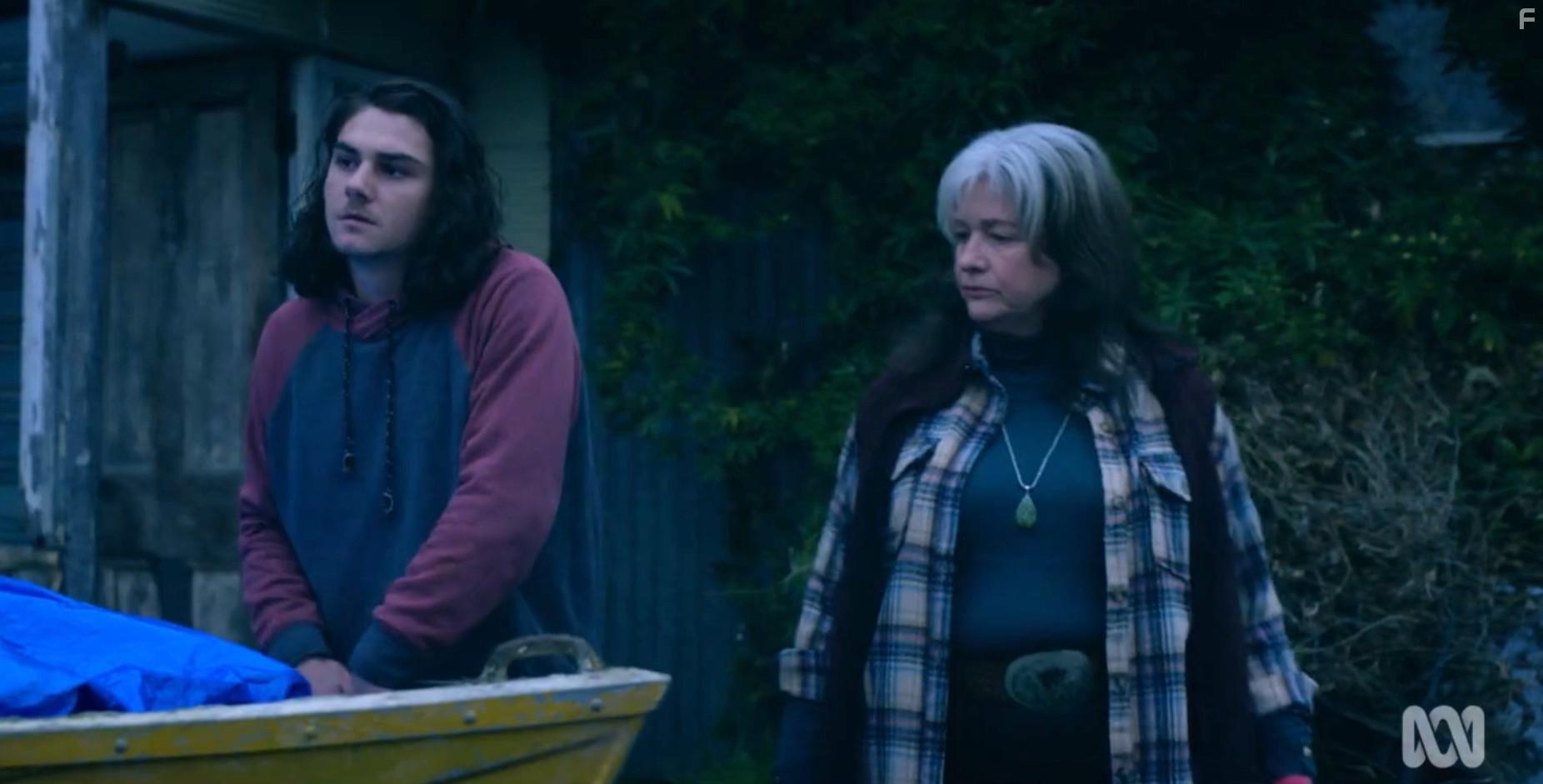 Kerry Fox and Mitchem Everett in Bay of Fires (2023)