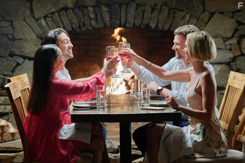 Arielle Kebbel, Zach Roerig, Danielle Vega, and Kai Braden in Love in the Great Smoky Mountains: A National Park Romance (2023)