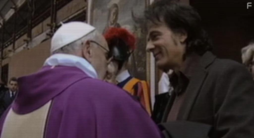 Pietro Orlando and Pope Francis in Vatican Girl: The Disappearance of Emanuela Orlandi (2022)