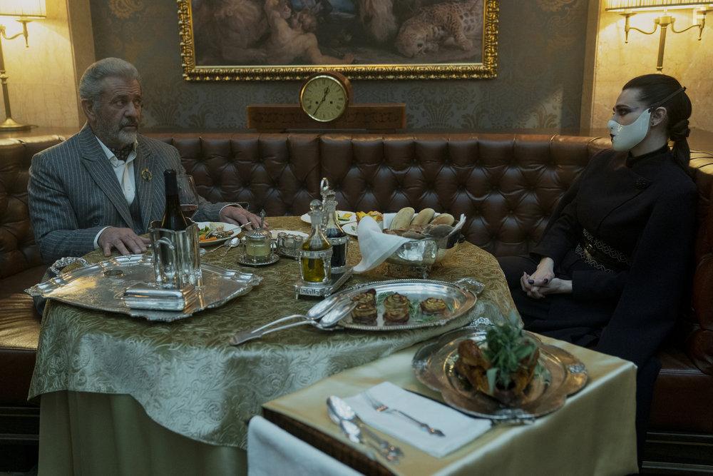 Mel Gibson and Katie McGrath in The Continental: From the World of John Wick: Loyalty to the Master (2023)