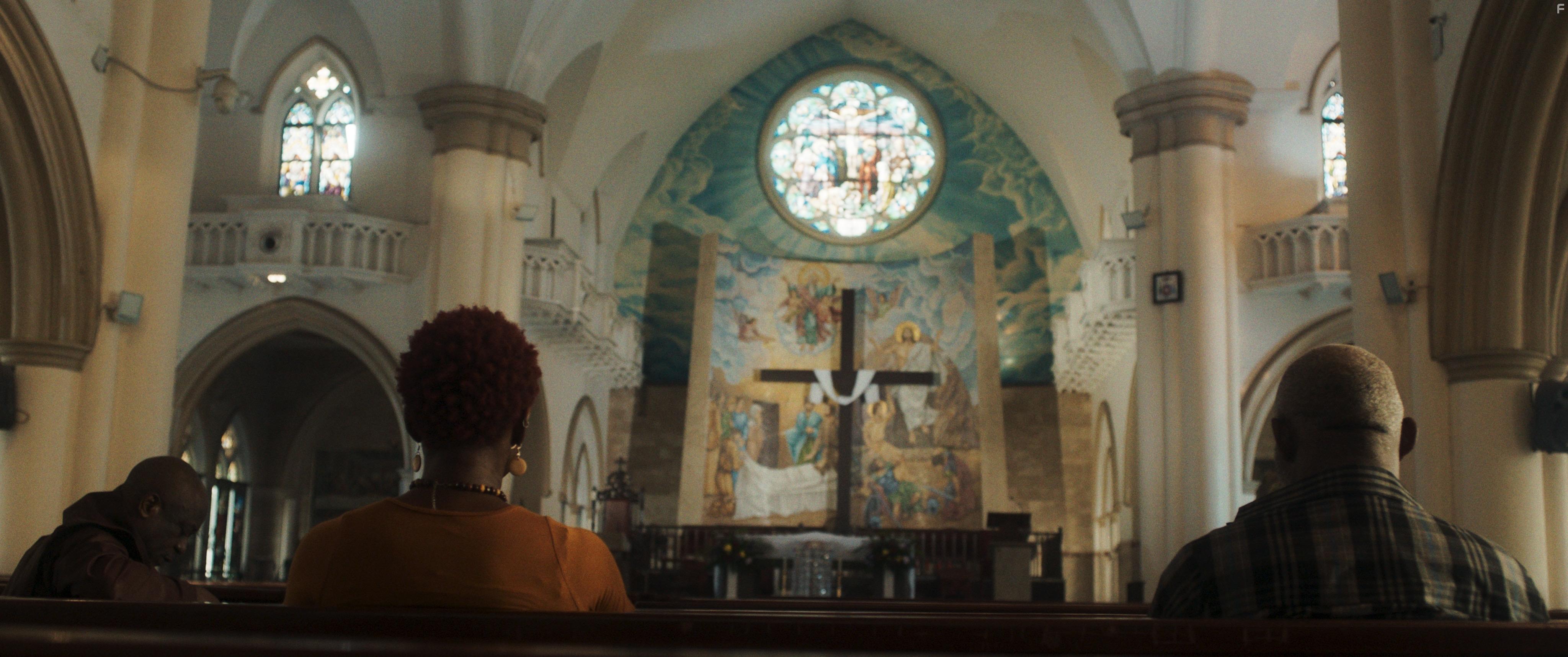 Richard Mofe-Damijo, Bimbo Manuel, and Ade Laoye in The Black Book (2023)