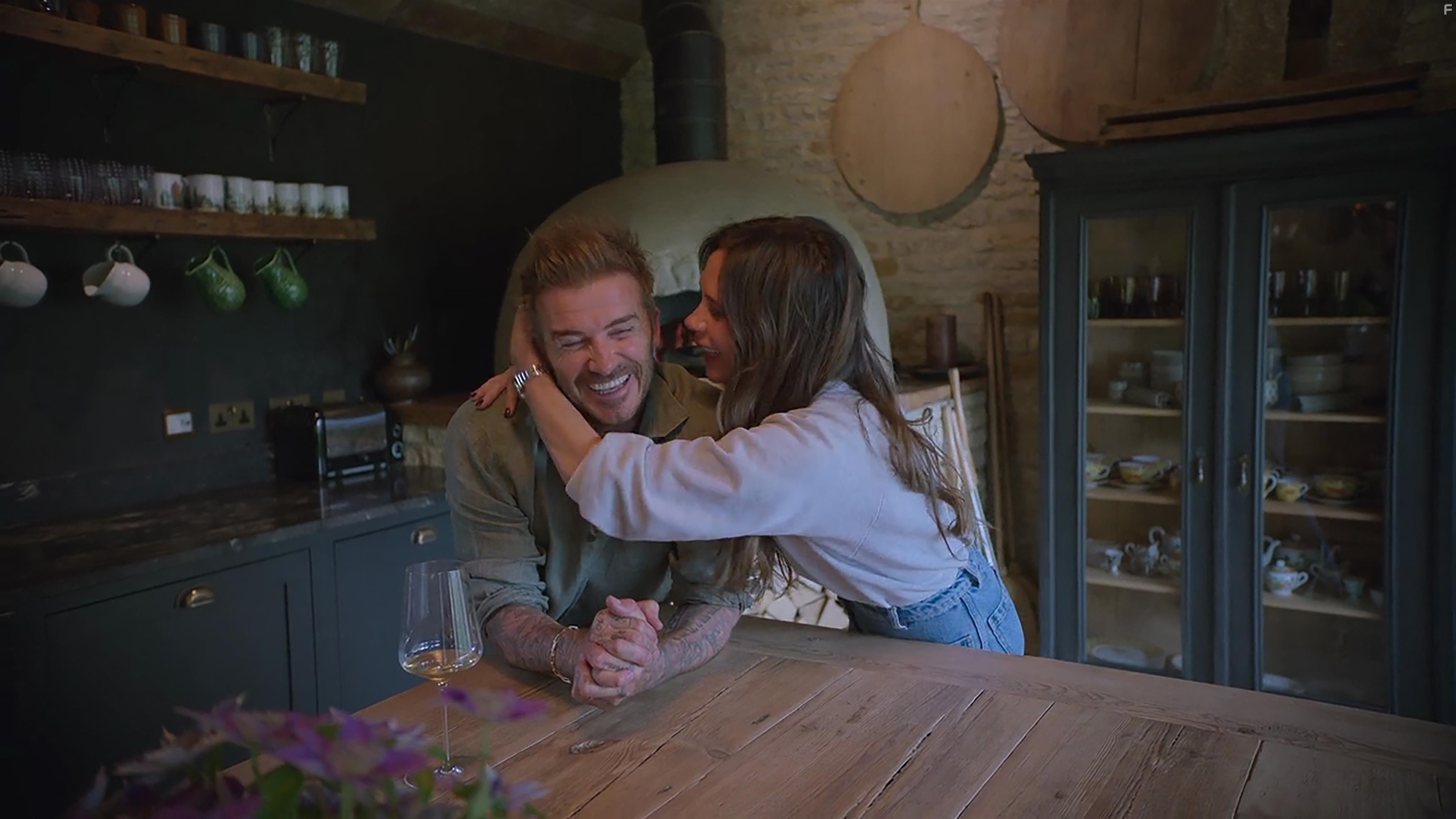 David Beckham and Victoria Beckham in Beckham (2023)
