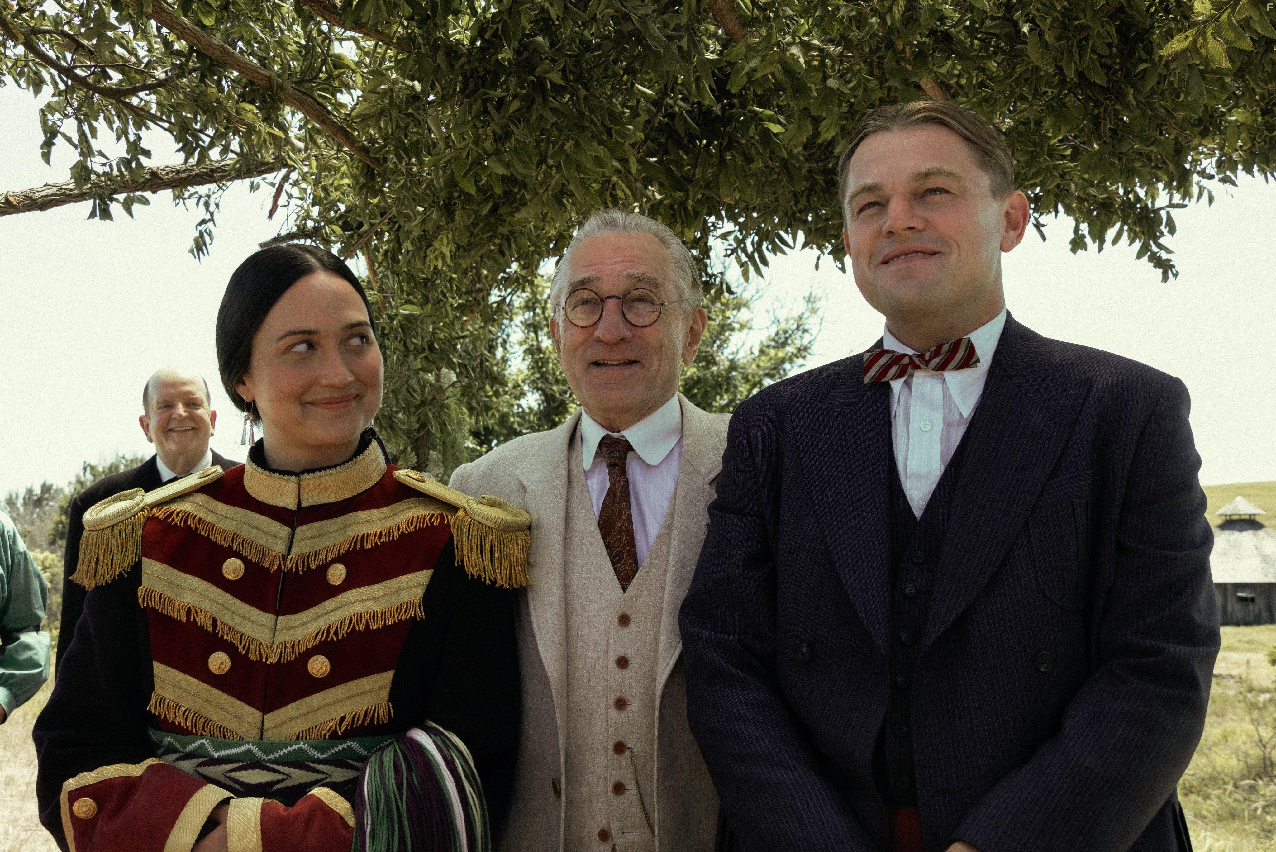 Robert De Niro, Leonardo DiCaprio, and Lily Gladstone in Killers of the Flower Moon (2023)