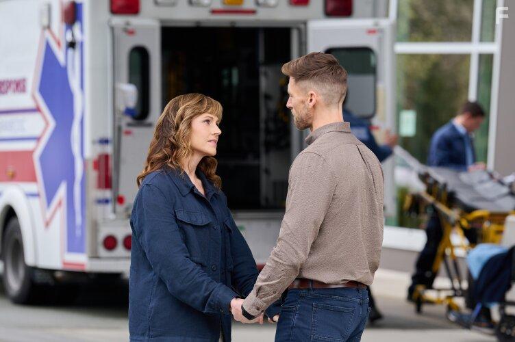 Nikki Deloach and Andrew W. Walker in Curious Caterer: Fatal Vows (2023)