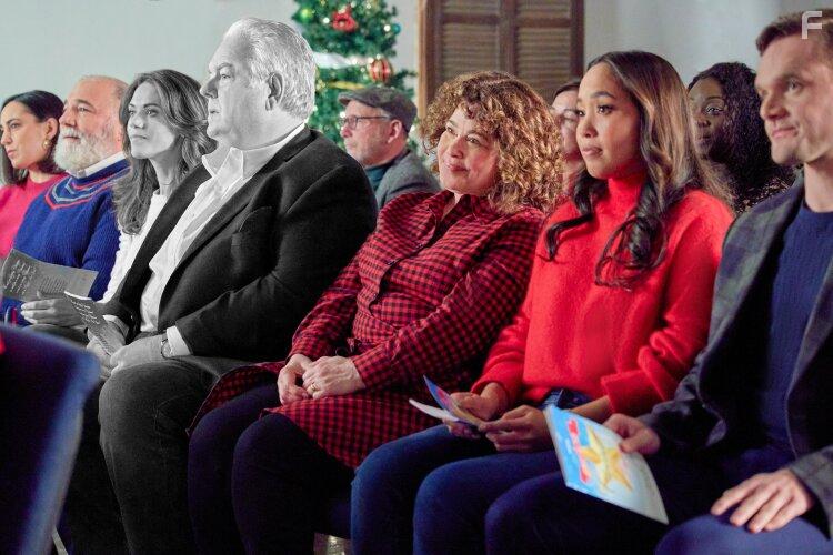 Julie Warner, Jim O'Heir, Mitch Poulos, Lyndsy Fonseca, Blair Lewin, Andrew David Bridges, and Melanie Sutrathada in Where Are You, Christmas? (2023)