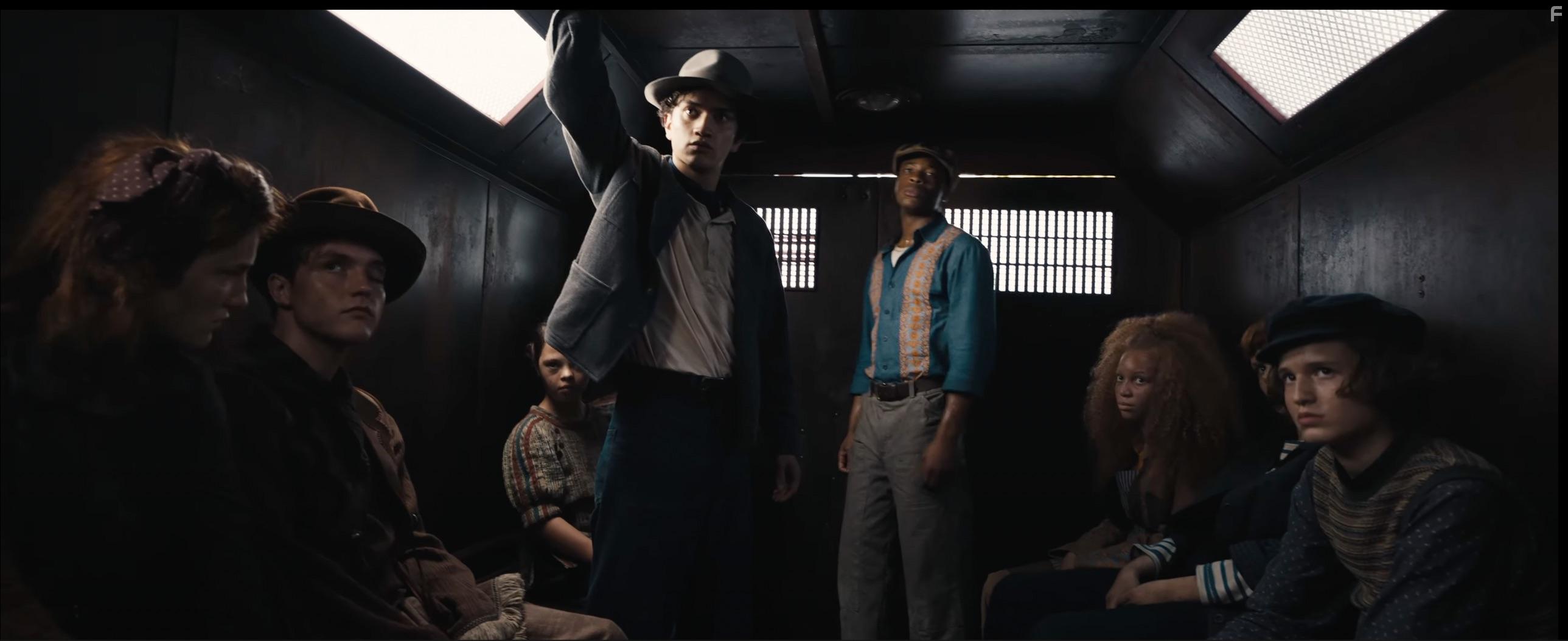 Kjell Brutscheidt, Hiroki Berrecloth, Sofia Sanchez, Ayomide Adegun, and Luna Steeples in The Hunger Games: The Ballad of Songbirds & Snakes (2023)