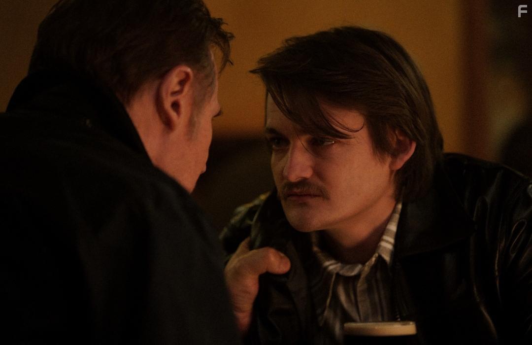 Liam Neeson and Jack Gleeson in In the Land of Saints and Sinners (2023)