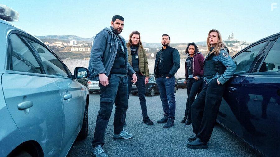 Nicolas Duvauchelle, Tewfik Jallab, and Samir Boitard in Pax Massilia (2023)