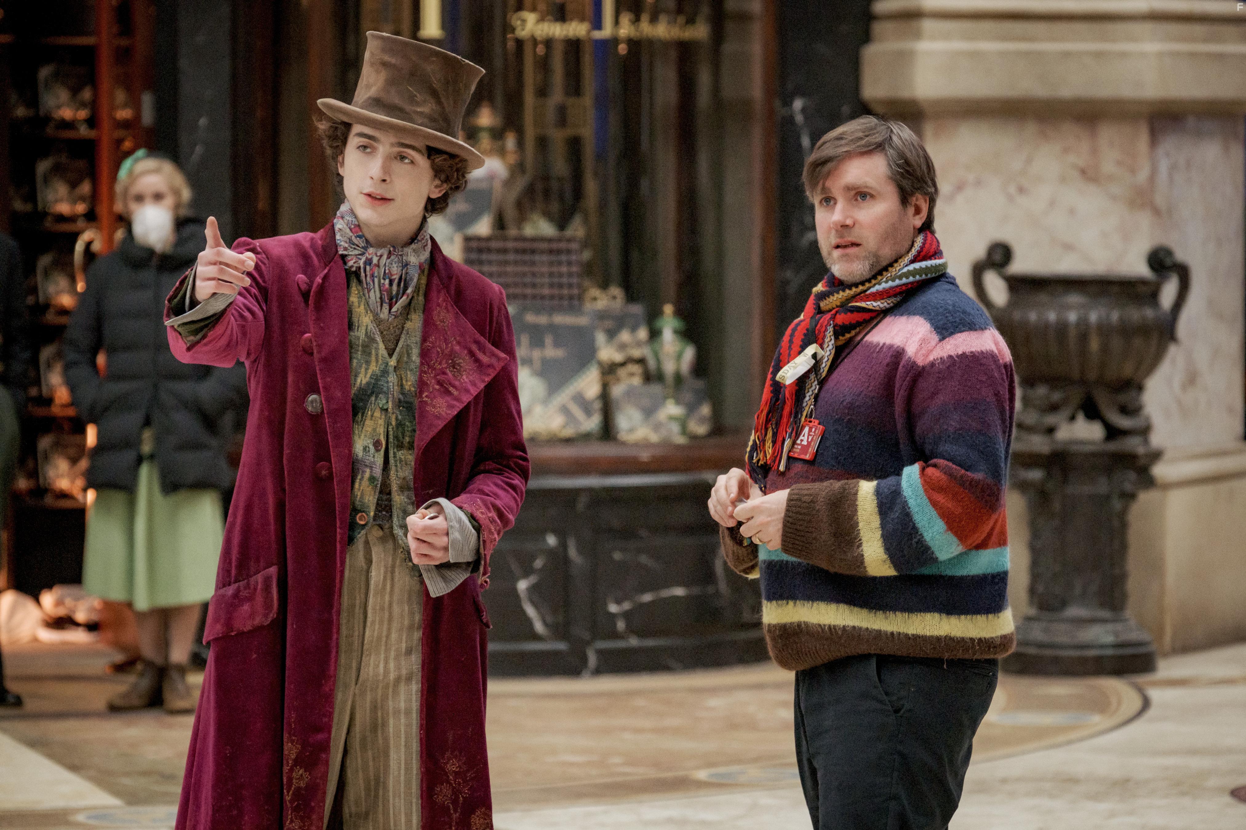 Paul King and Timothe Chalamet in Wonka (2023)
