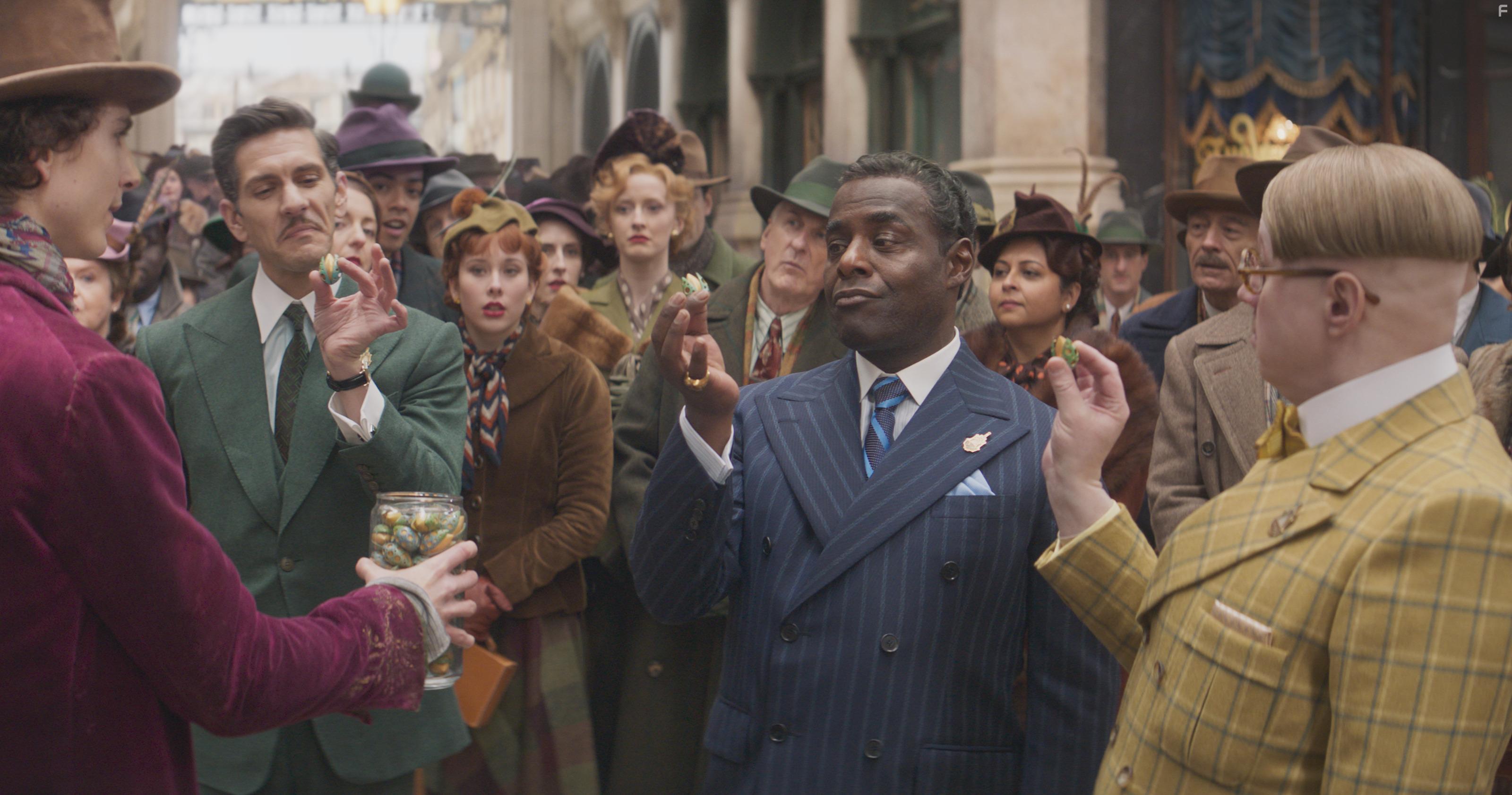 Paterson Joseph, Matt Lucas, and Mathew Baynton in Wonka (2023)