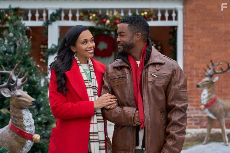 Mishael Morgan and Jaime M. Callica in Christmas with a Kiss (2023)