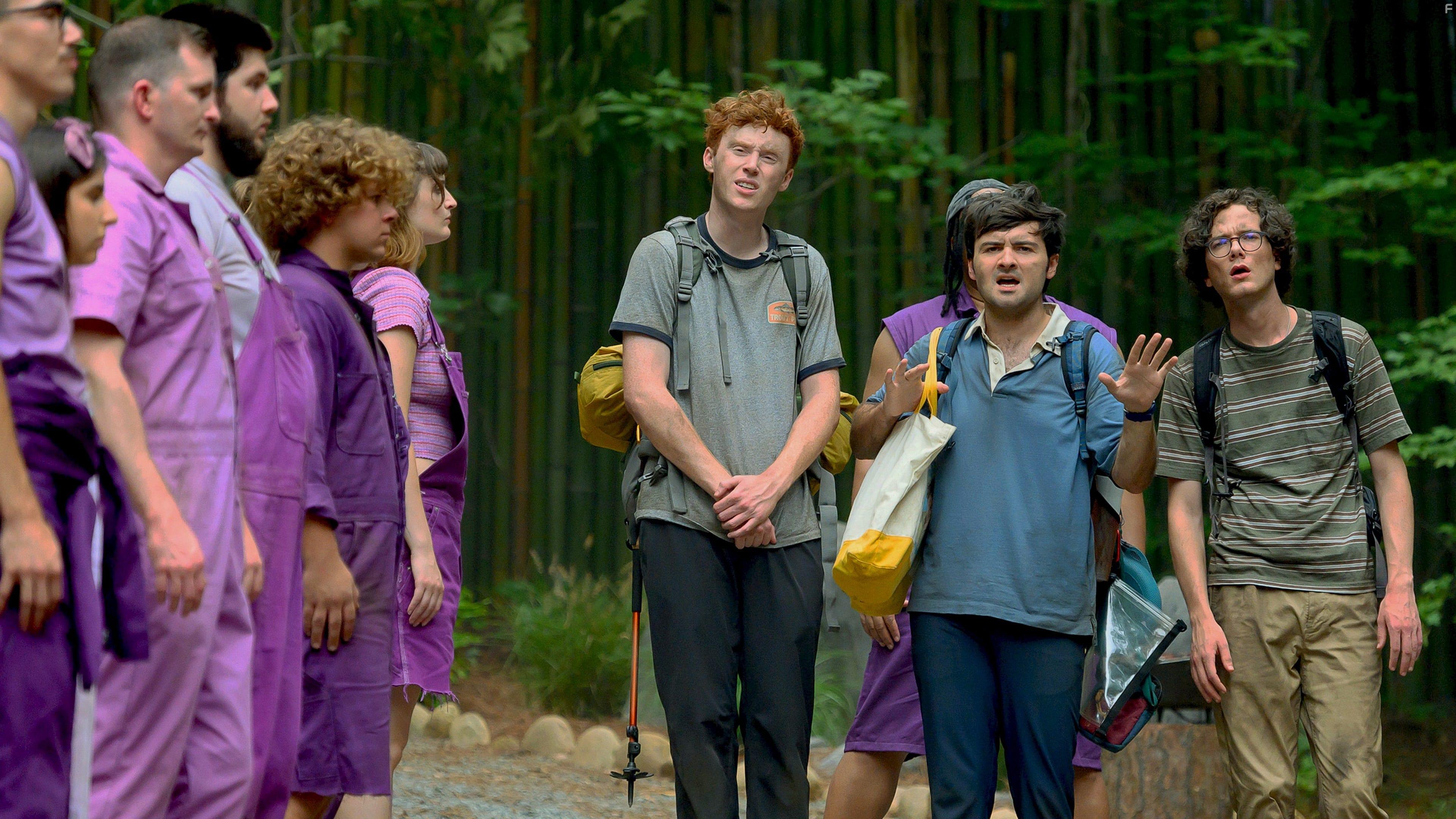 Ben Marshall and John Higgins in Please Don't Destroy: The Treasure of Foggy Mountain (2023)