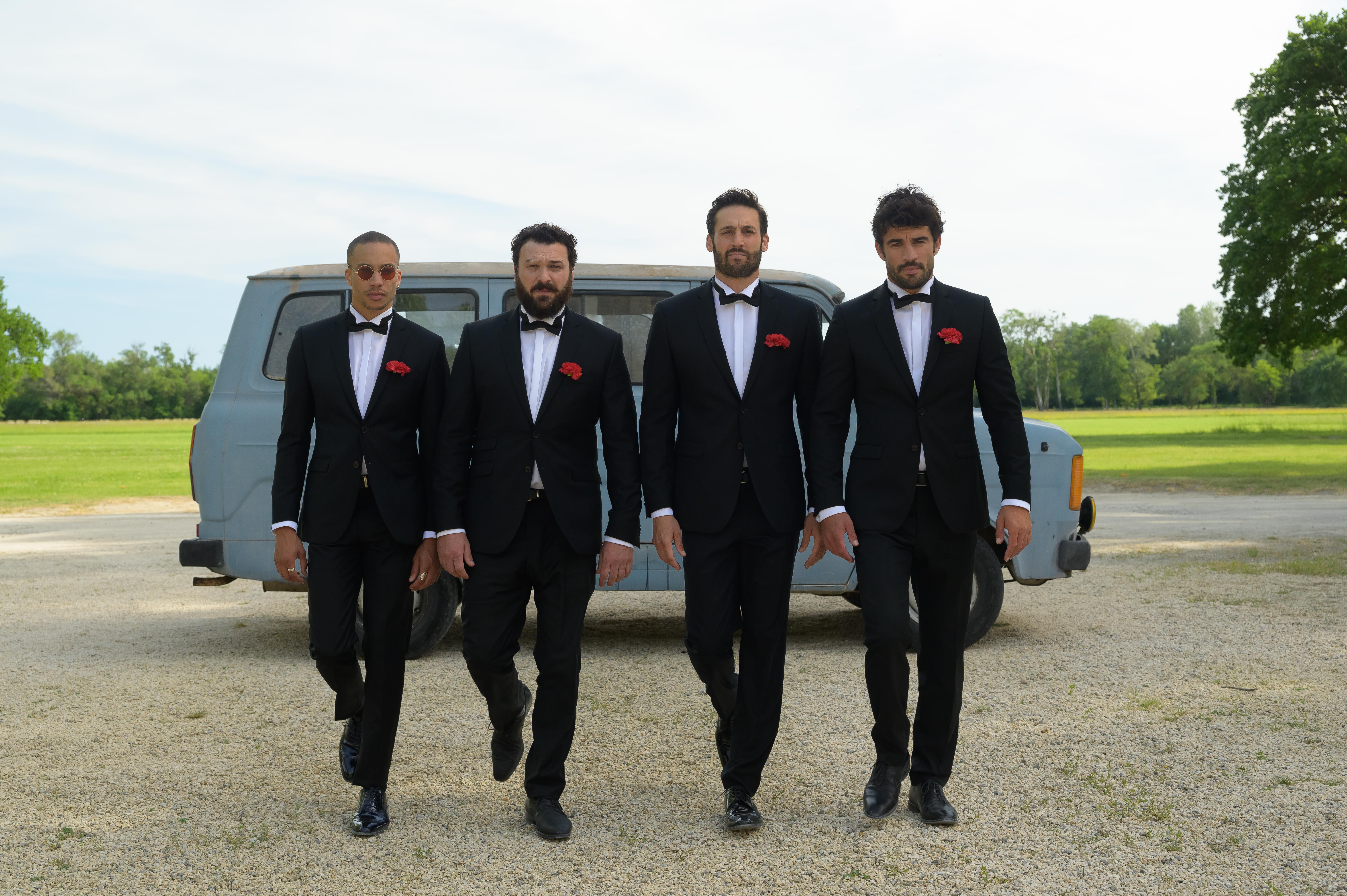 Guillaume Labb, Simon Ehrlacher, Thibaut Evrard, and Corentin Fila in Escort Boys (2023)