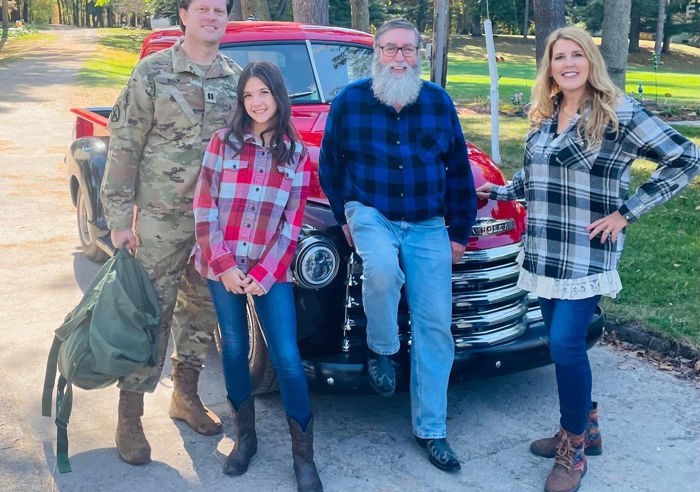 Glenn Dossin, Kevin Ridsdale, Riley Rose Downey, and Jennifer L. Warner in A Pumpkin Spice Holiday (2023)