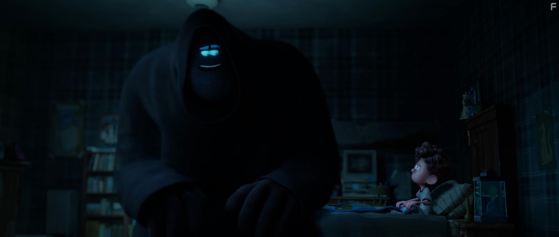 Paul Walter Hauser and Jacob Tremblay in Orion and the Dark (2024)