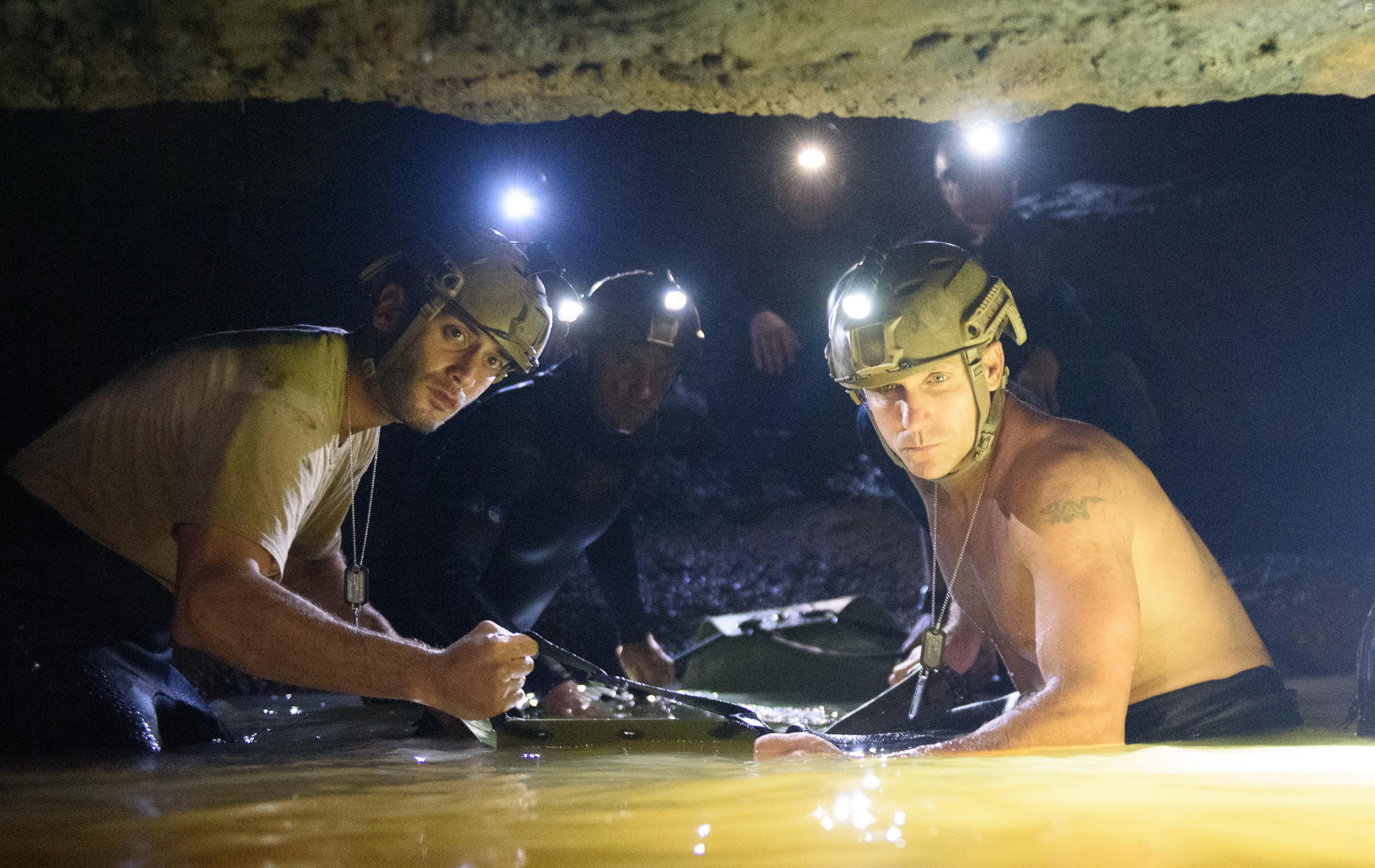 Mitch DeYoung, Matt Milotich, and Armin Parvin in Cave Rescue (2022)