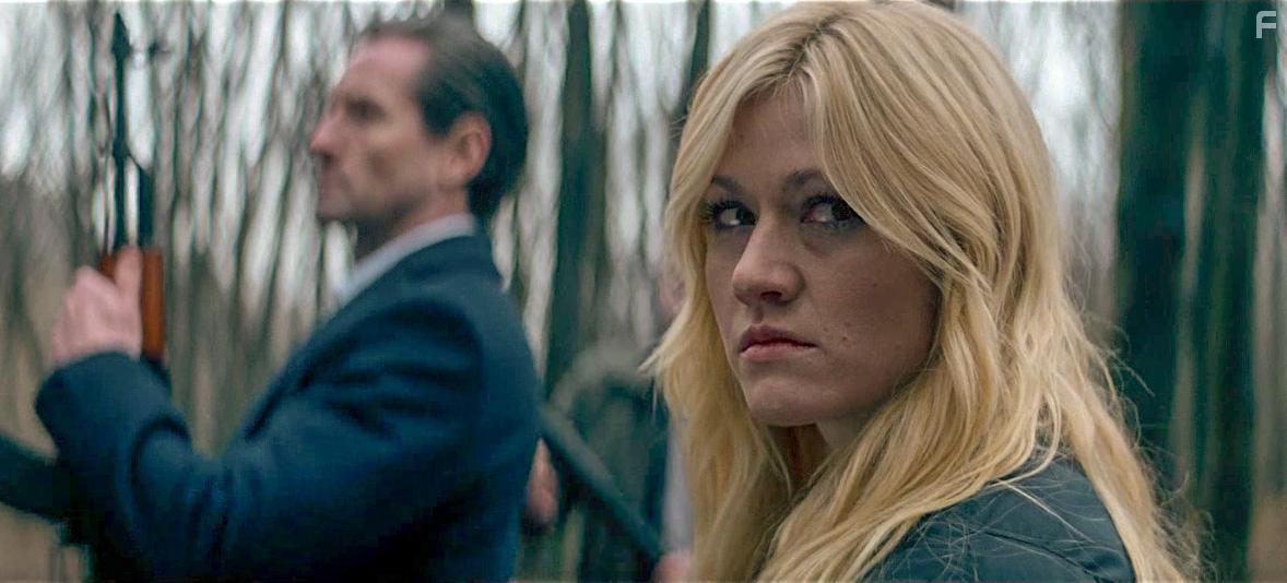 Ian Bohen and Katherine McNamara in Air Force One Down (2024)