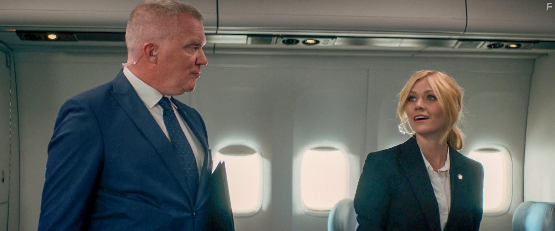 Anthony Michael Hall and Katherine McNamara in Air Force One Down (2024)