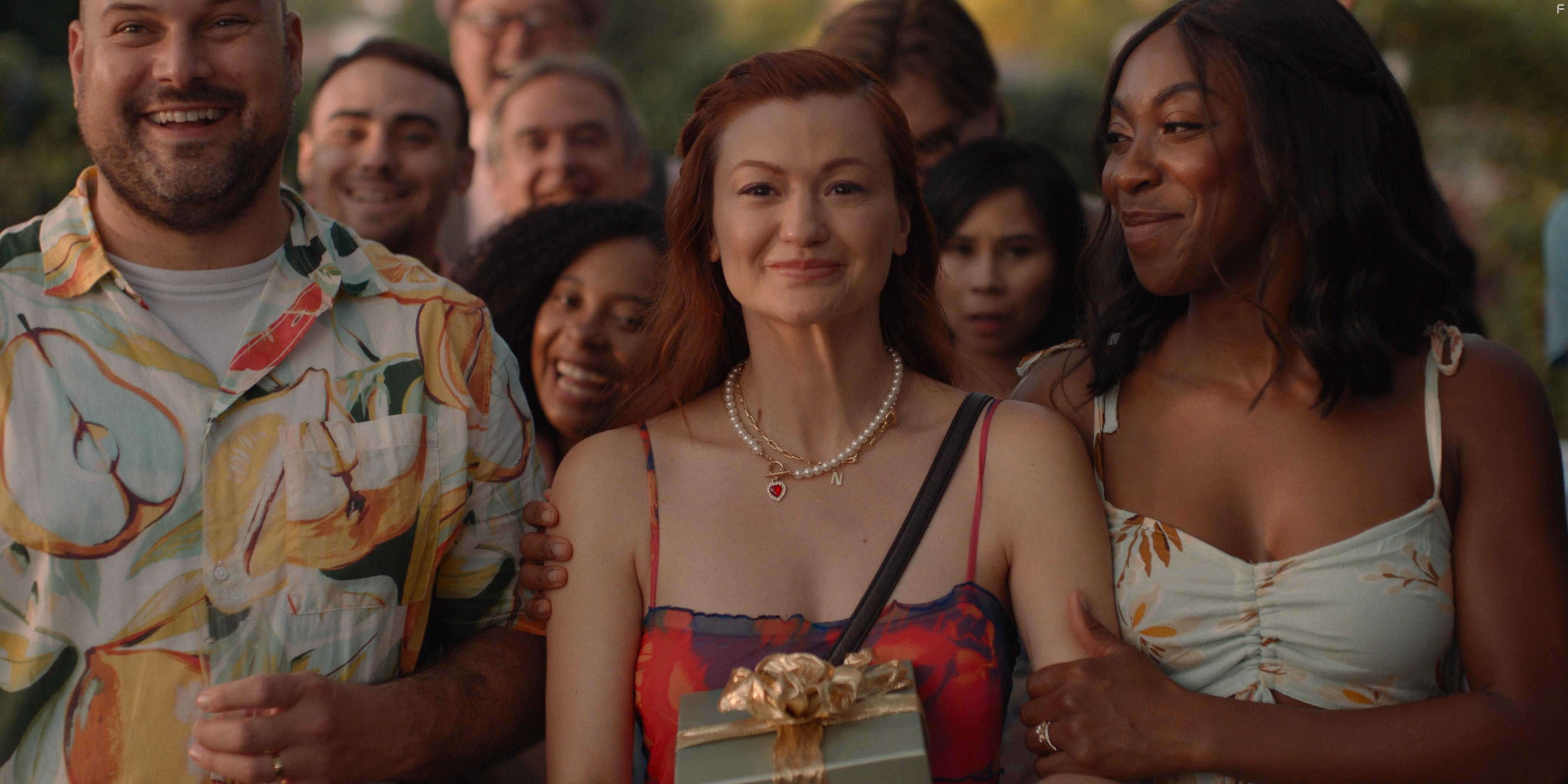 Camille Mana, Max Adler, Leah McKendrick, and Ego Nwodim in Scrambled (2023)