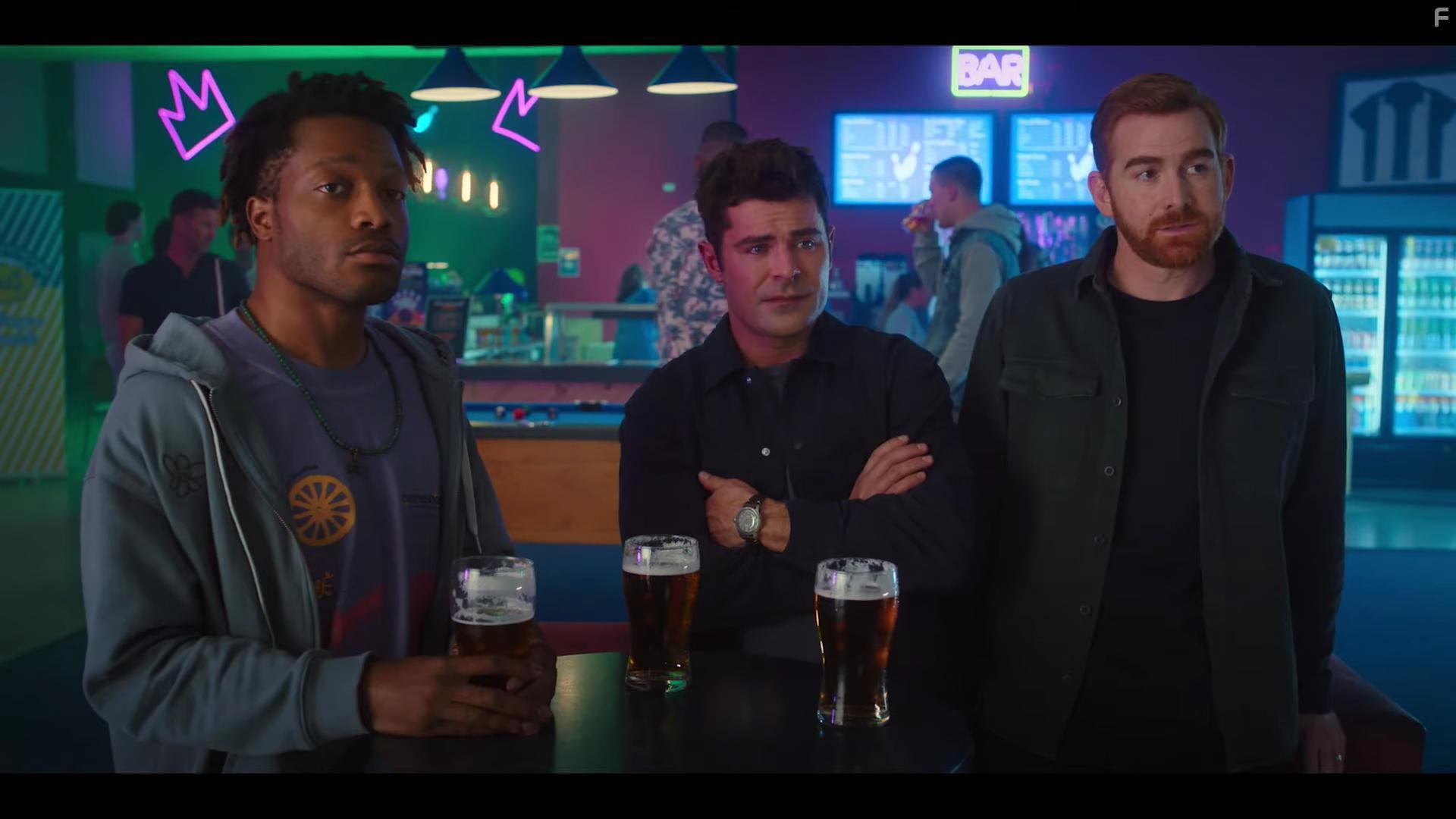 Zac Efron, Jermaine Fowler, and Andrew Santino in Ricky Stanicky (2024)