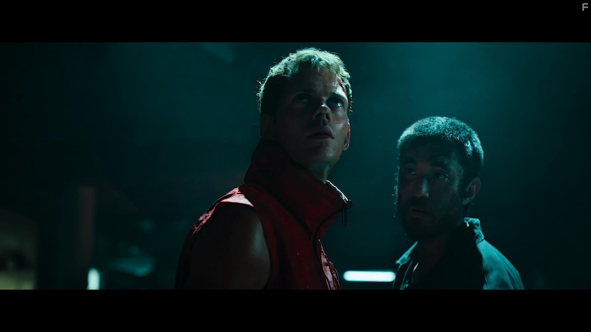 Bill Skarsgrd and Andrew Koji in Boy Kills World (2023)