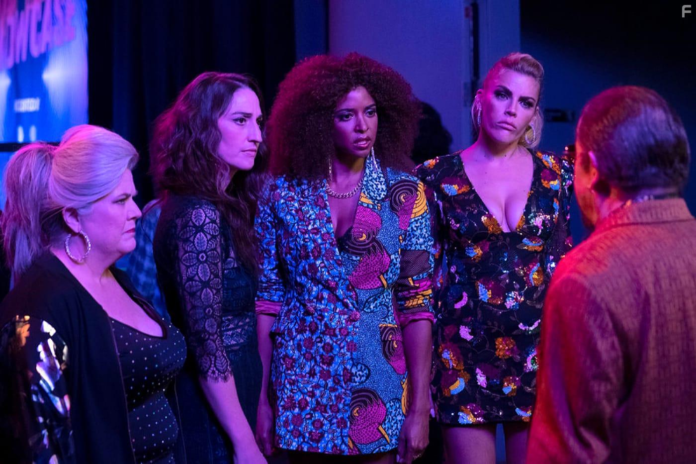 Busy Philipps, Rene Elise Goldsberry, Jonathan Hadary, Paula Pell, and Sara Bareilles in Girls5eva (2021)
