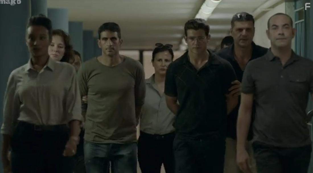 Eitan Londner, Maor Schwietzer, Tsahi Halevi, and Ruti Asarsai in HaShotrim (2021)