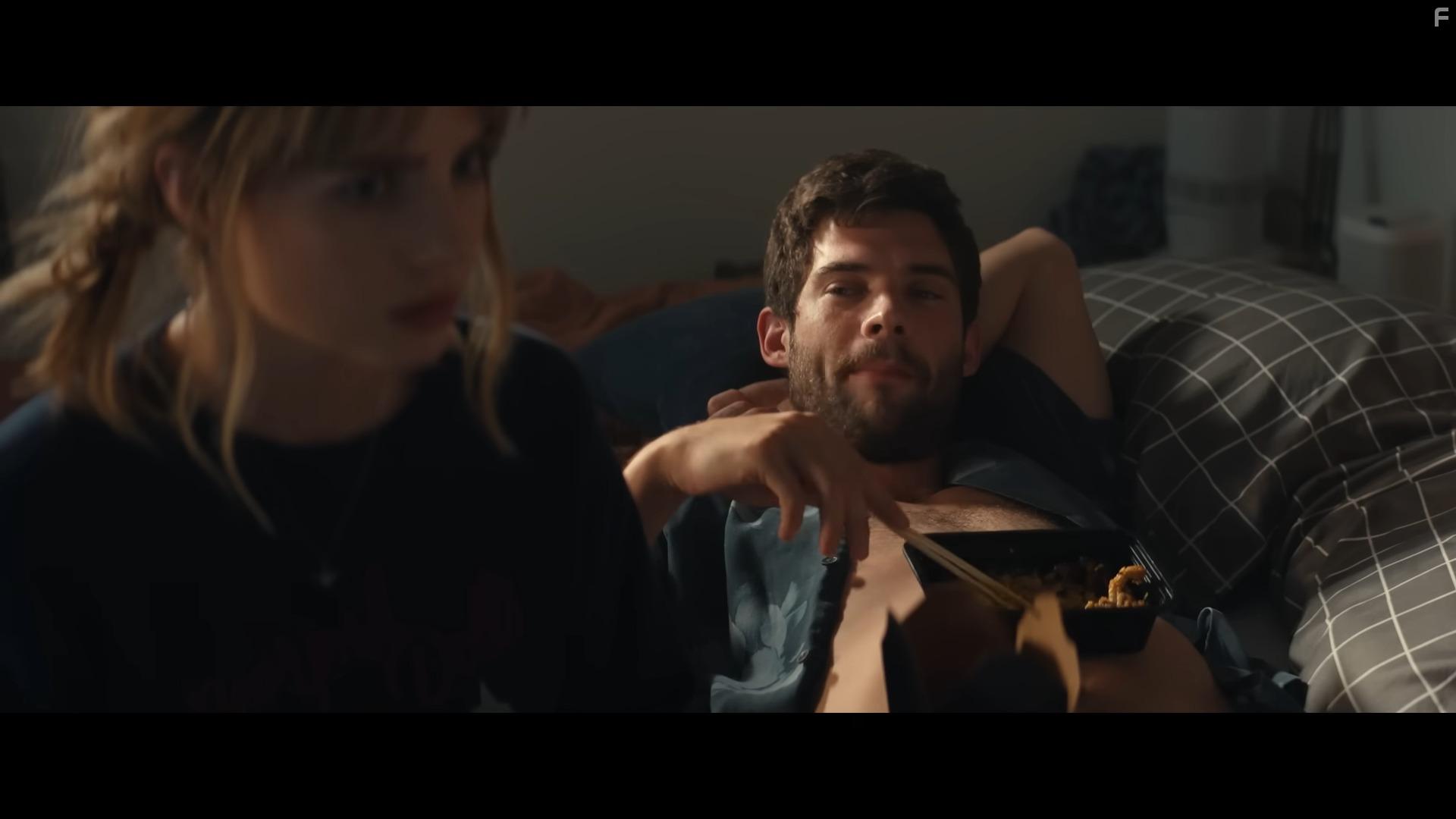 Lucy Boynton and David Corenswet in The Greatest Hits (2024)